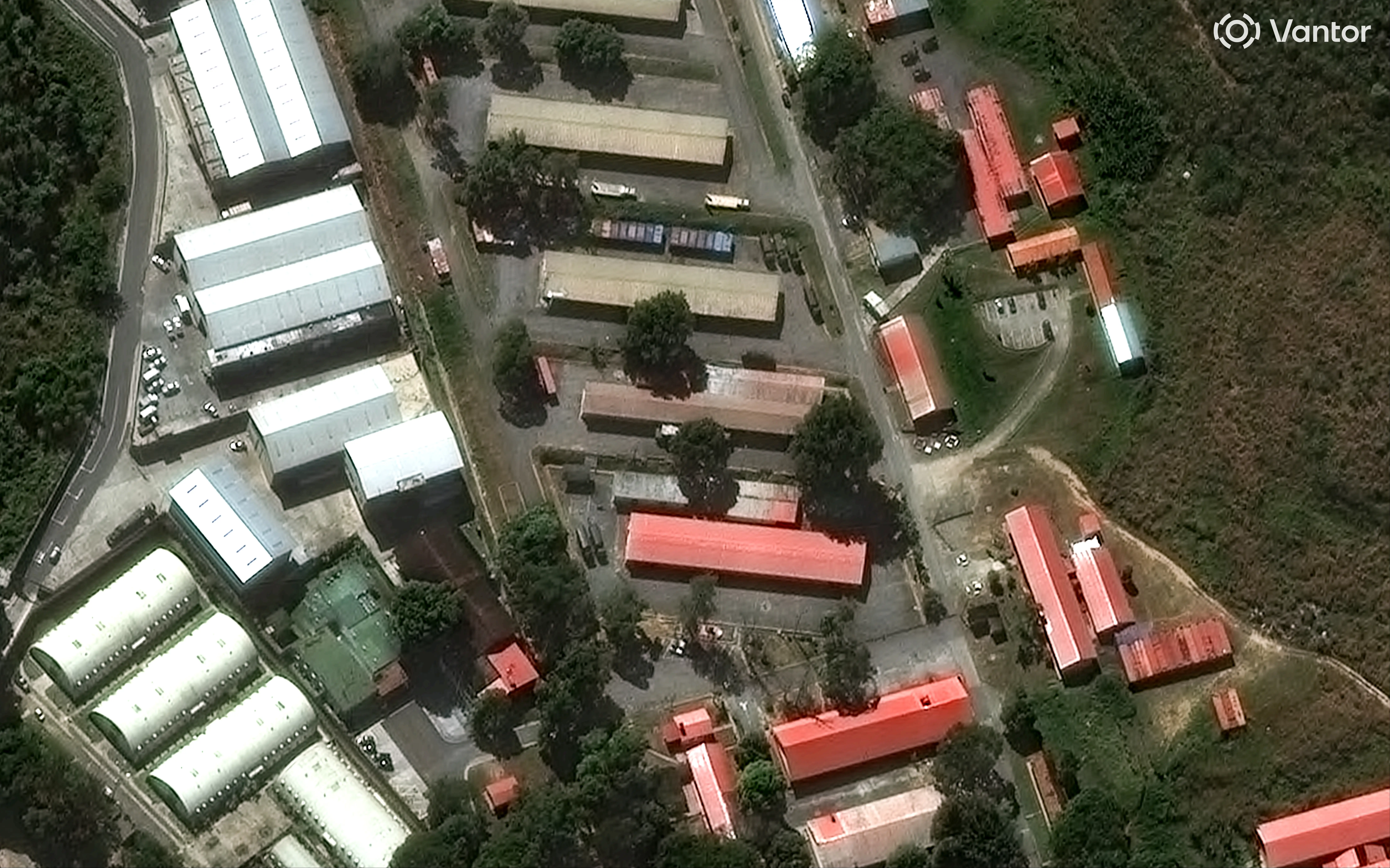Military buildings at equipment at the Fuerte Tiuna complex in Caracas on December 22.
