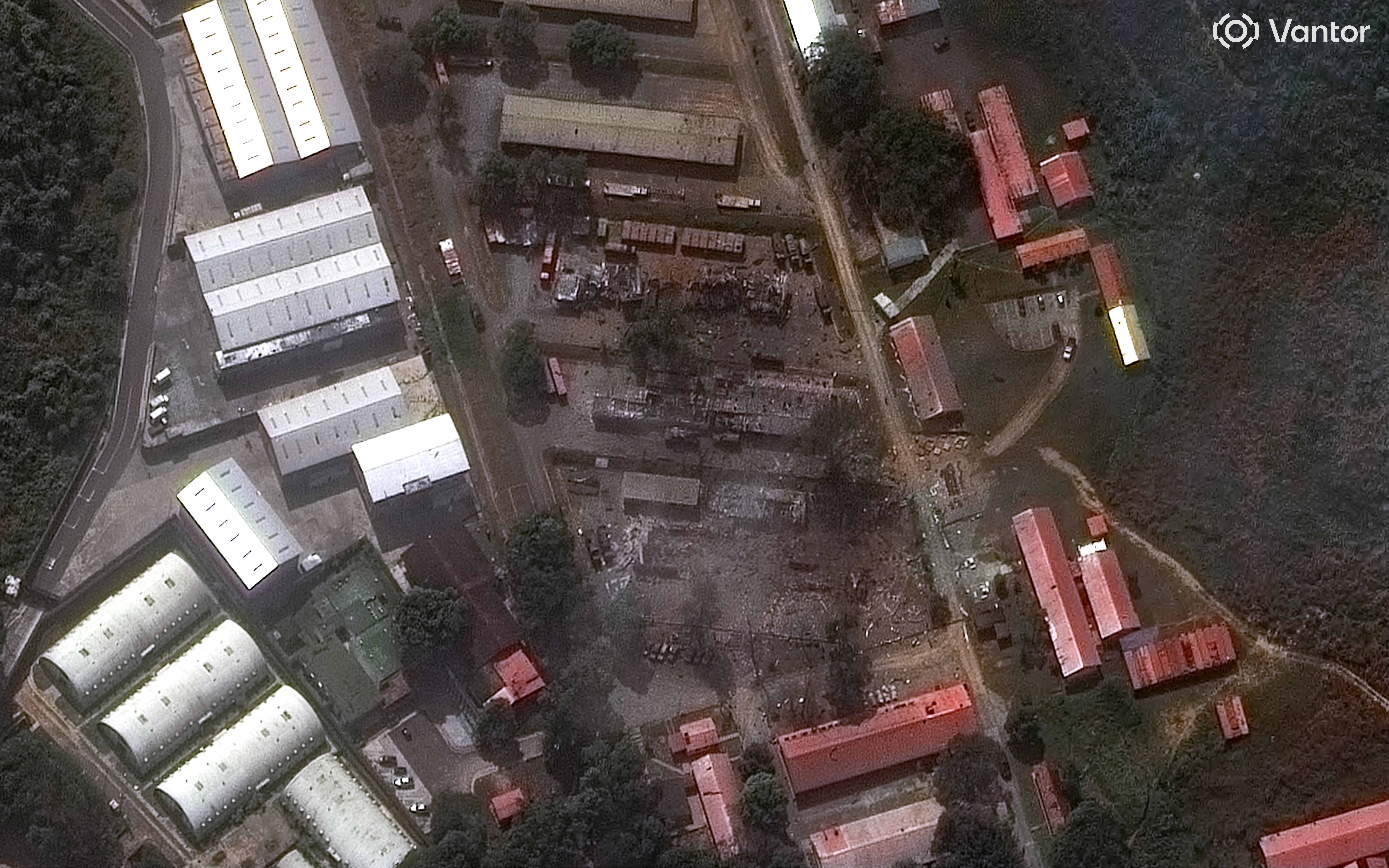 Military buildings at equipment at the Fuerte Tiuna complex in Caracas on January 3.
