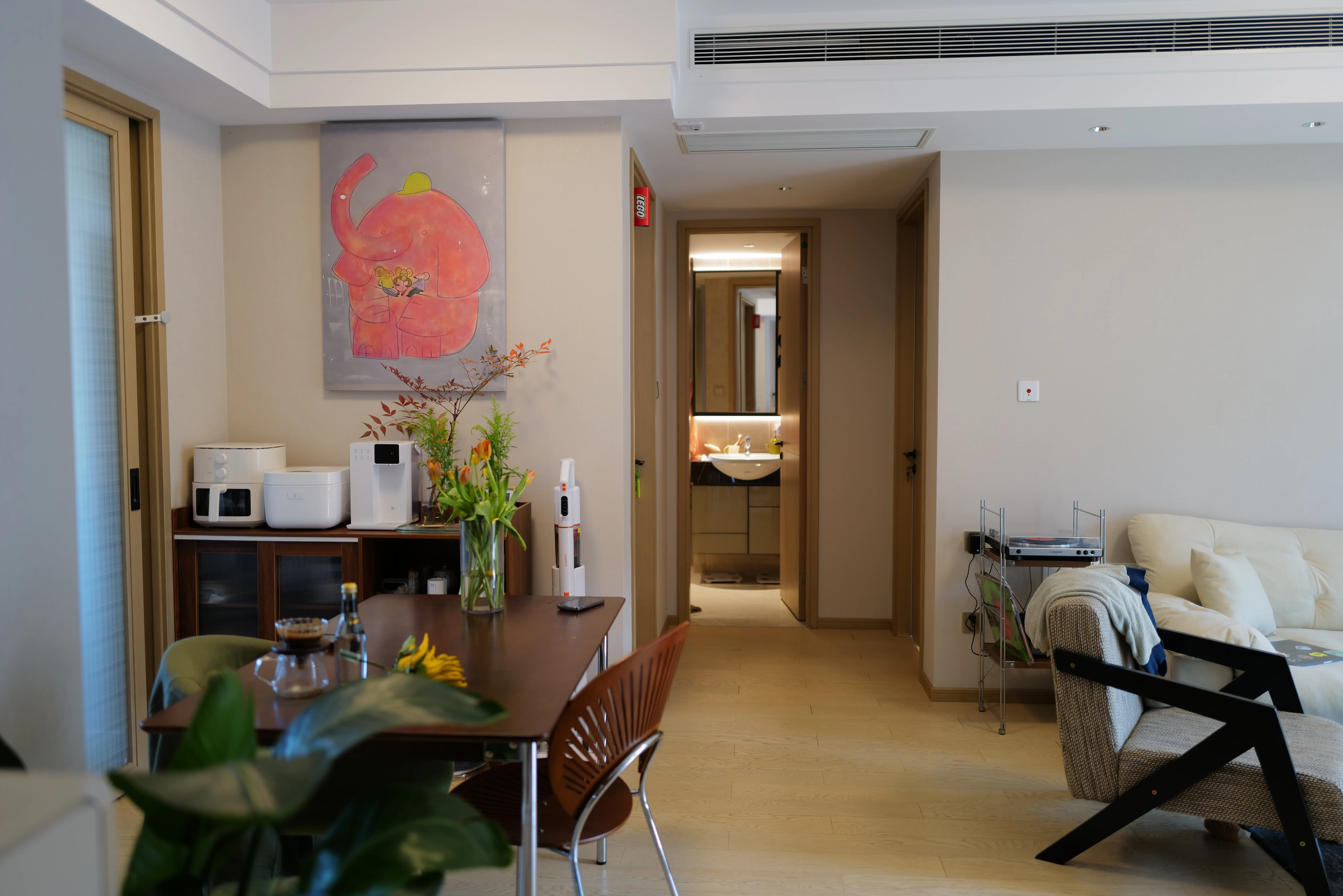 Dining area in an apartment in Shanghai.
