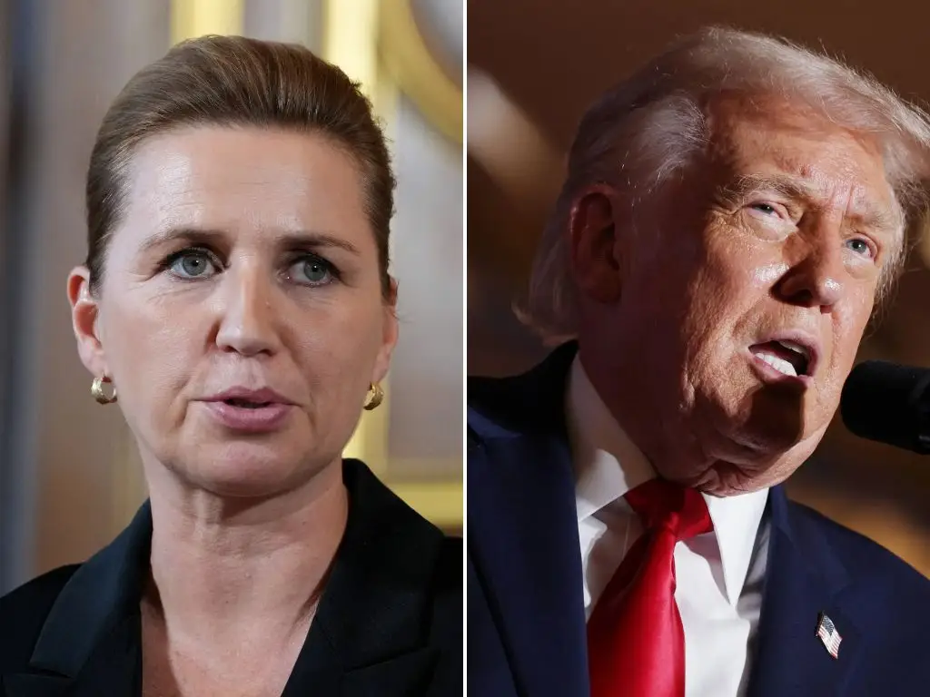 Mette Frederiksen and Donald Trump