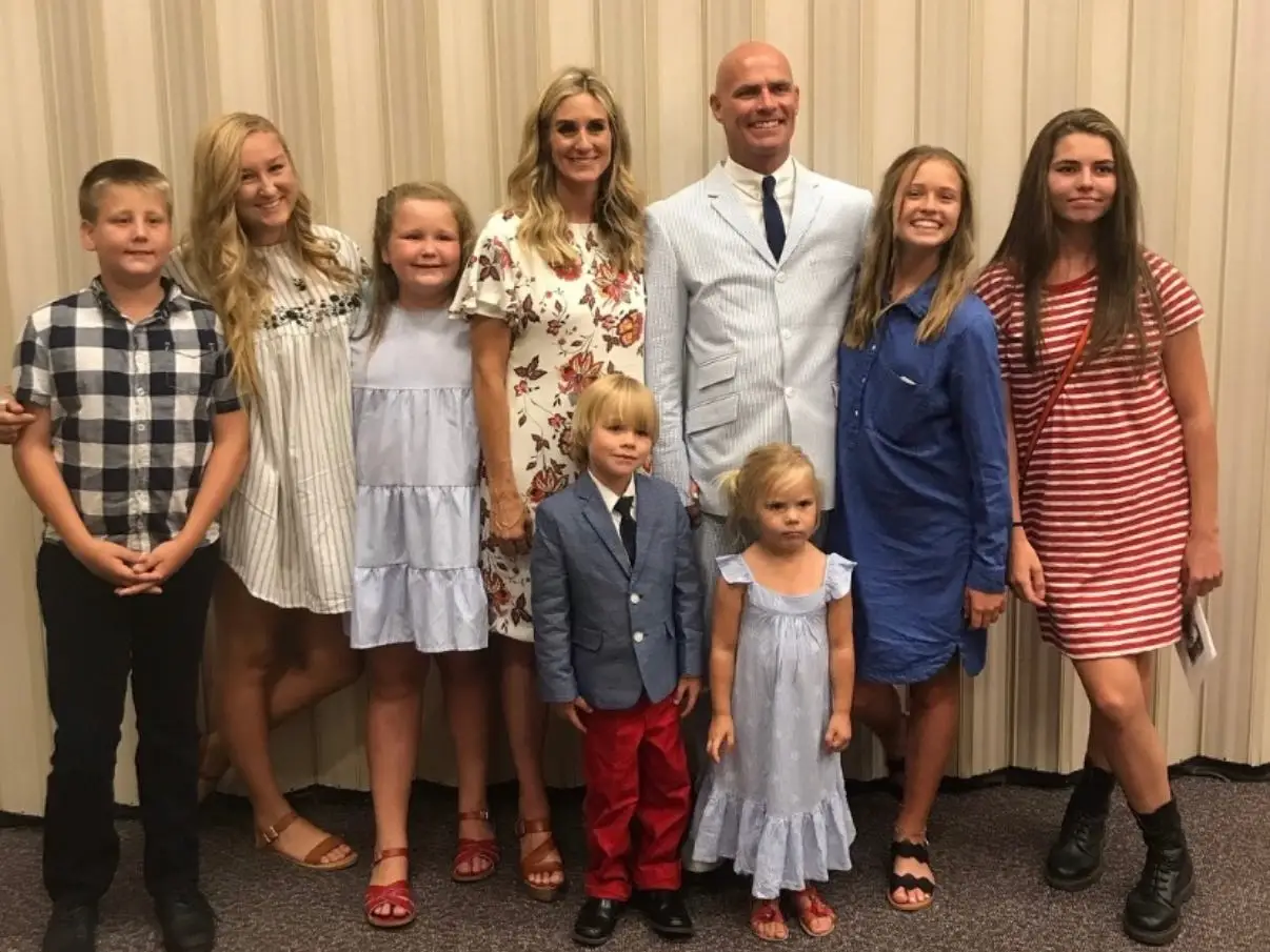 Family posing for photo