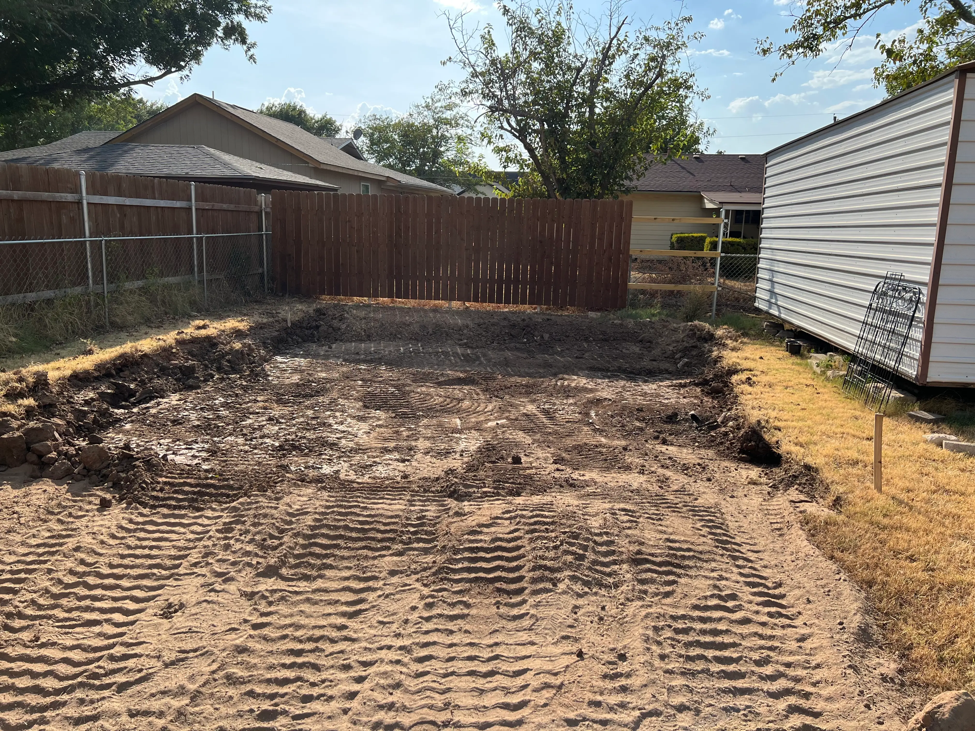 Stephen Hutyra's backyard as construction began.