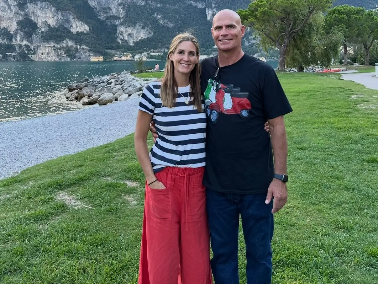 Couple posing for photo