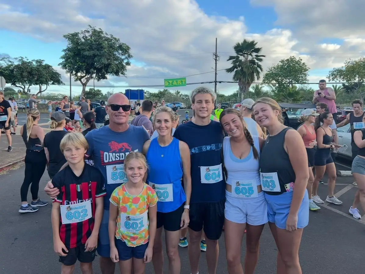 Family posing for photo