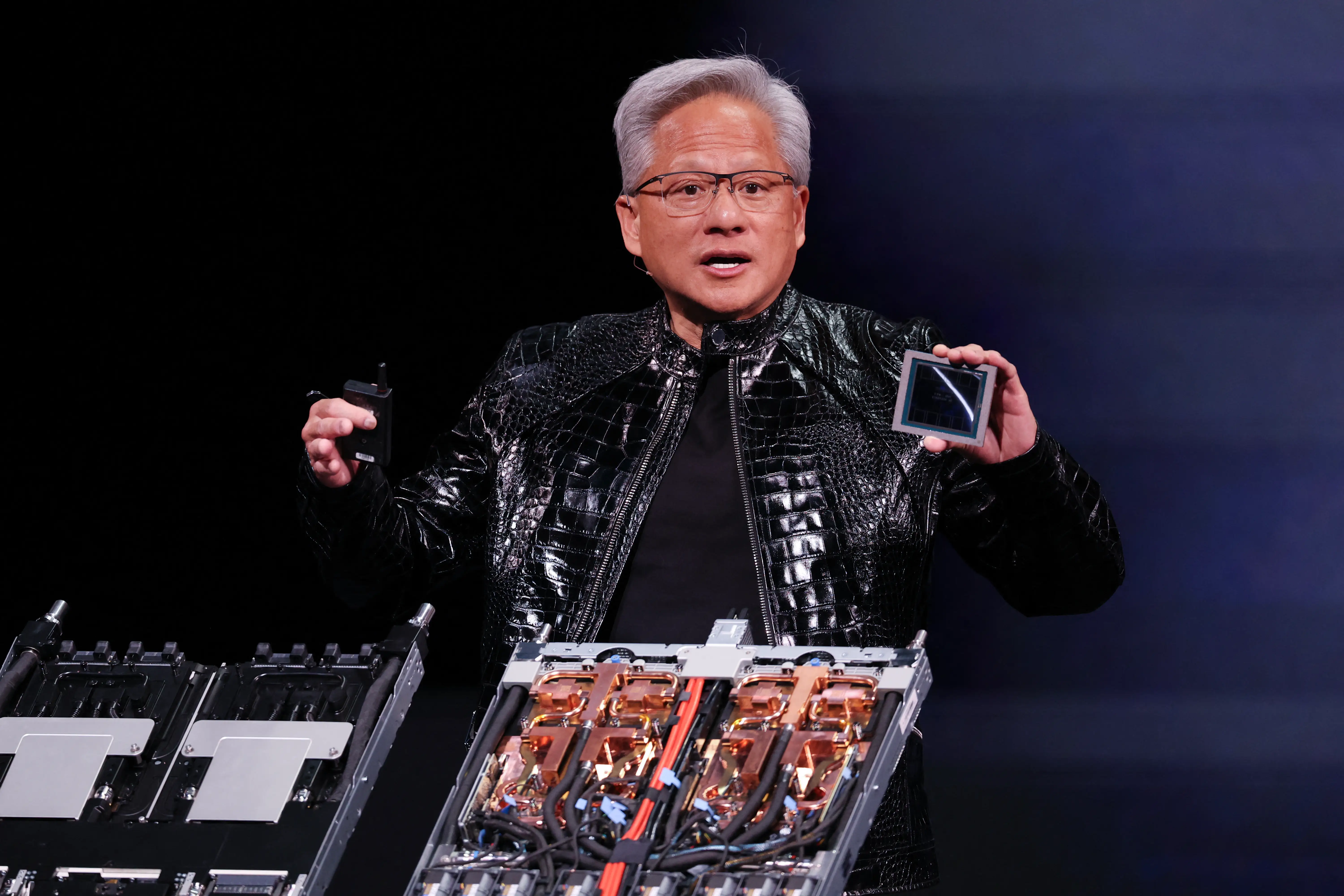 Nvidia founder and CEO Jensen Huang speaks during Nvidia Live at CES 2026 ahead of the annual Consumer Electronics Show in Las Vegas, Nevada, on January 5, 2026. (Photo by Patrick T. Fallon / AFP via Getty Images)