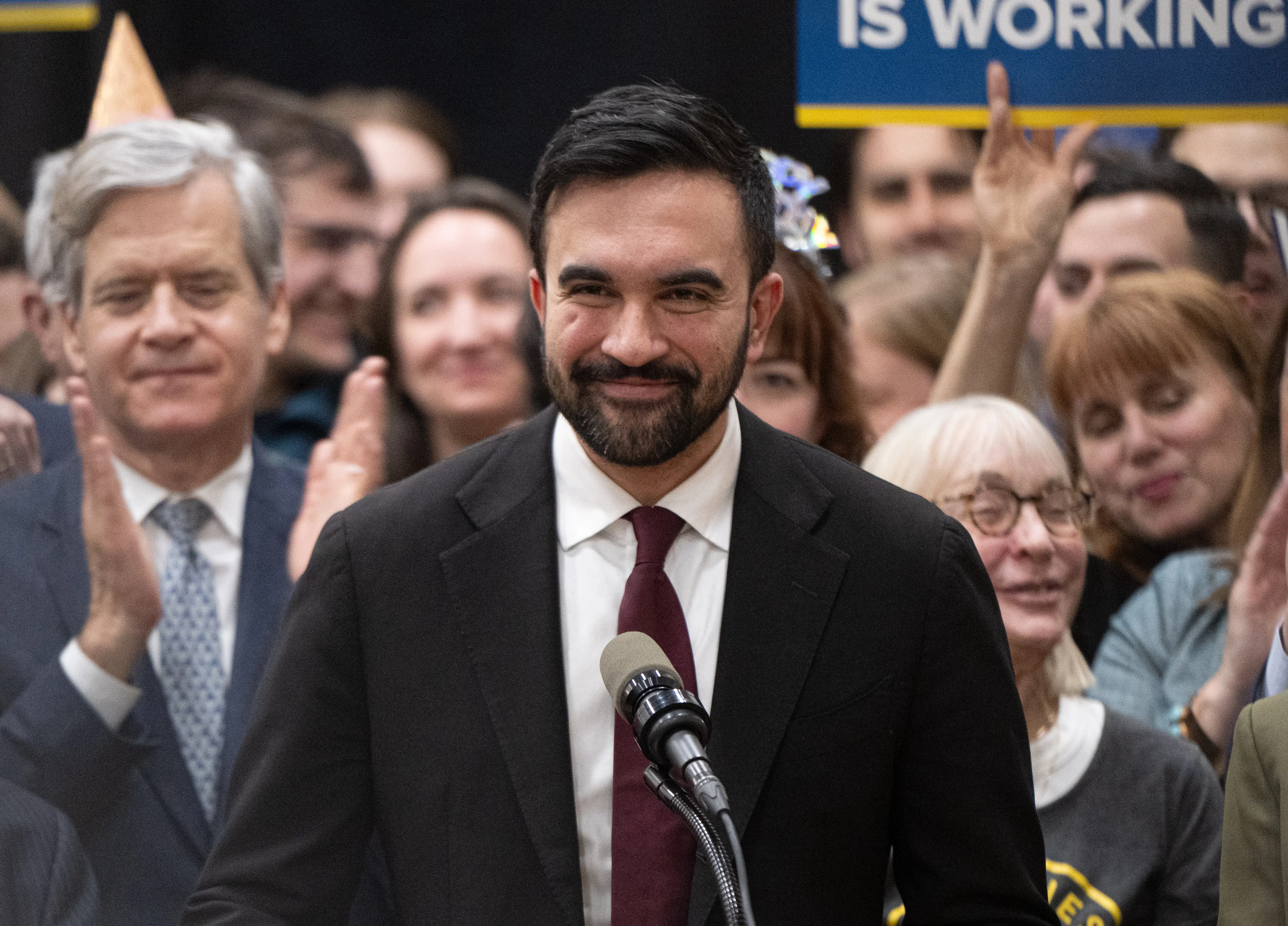 NYC Mayor Zohran Mamdani announces the continuation of congestion pricing on program's first anniversary on January 05, 2026 in New York City.