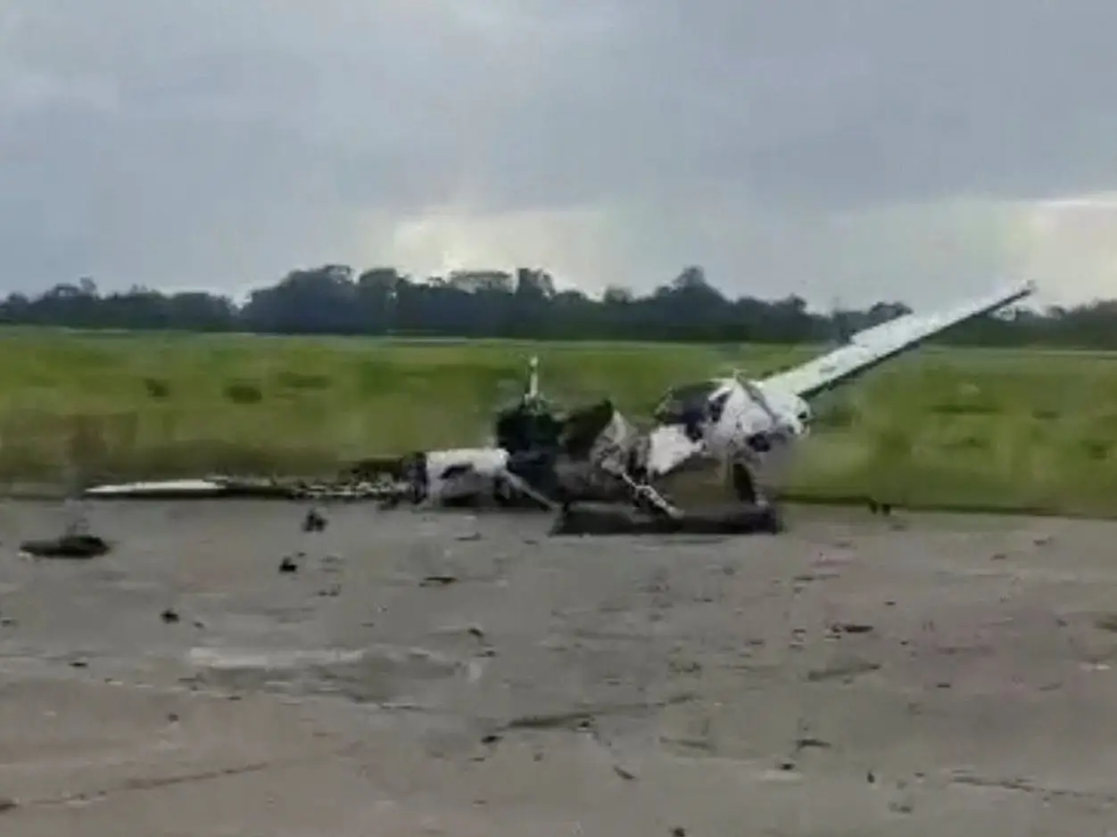 Rubble lies in the aftermath of a U.S. strike at Higuerote Airport, in Higuerote, Venezuela, in this screenshot obtained from a social media video released on January 3, 2026.