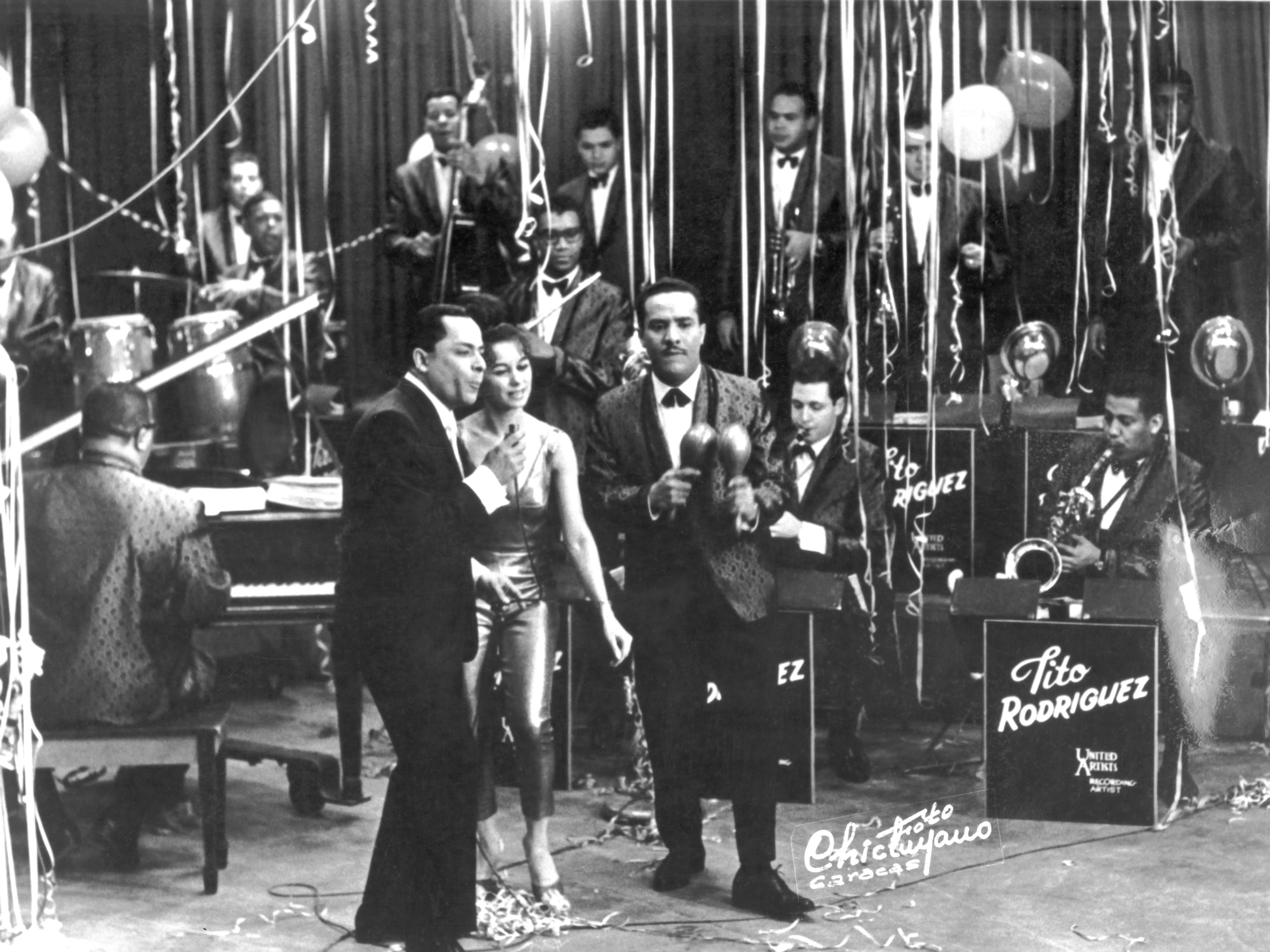 Puerto Rican bandleader and singer Tito Rodriguez performs circa 1965 in Caracas, Venezuela.