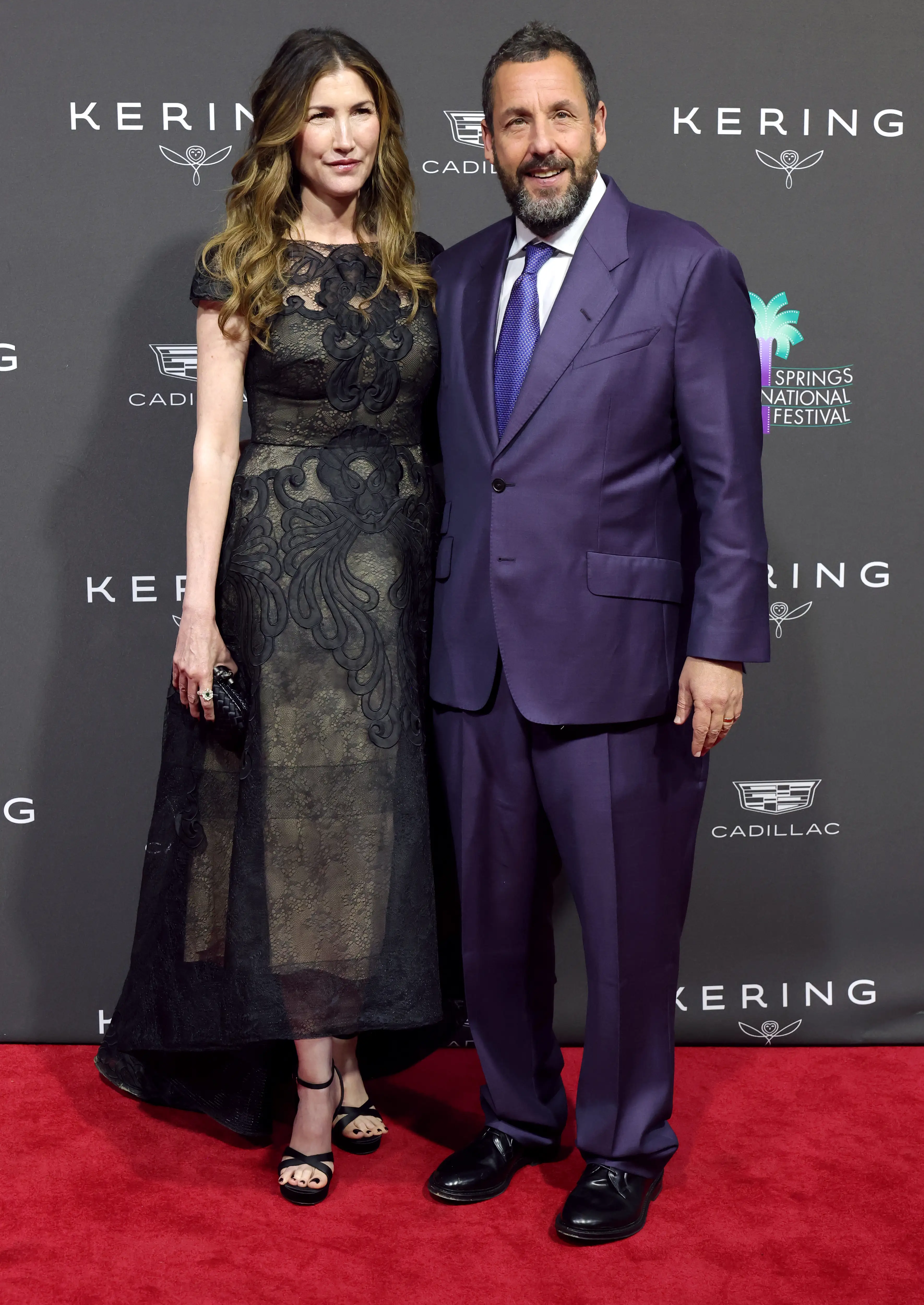 Jackie Sandler and Adam Sandler at the 2026 Palm Springs International Film Festival.