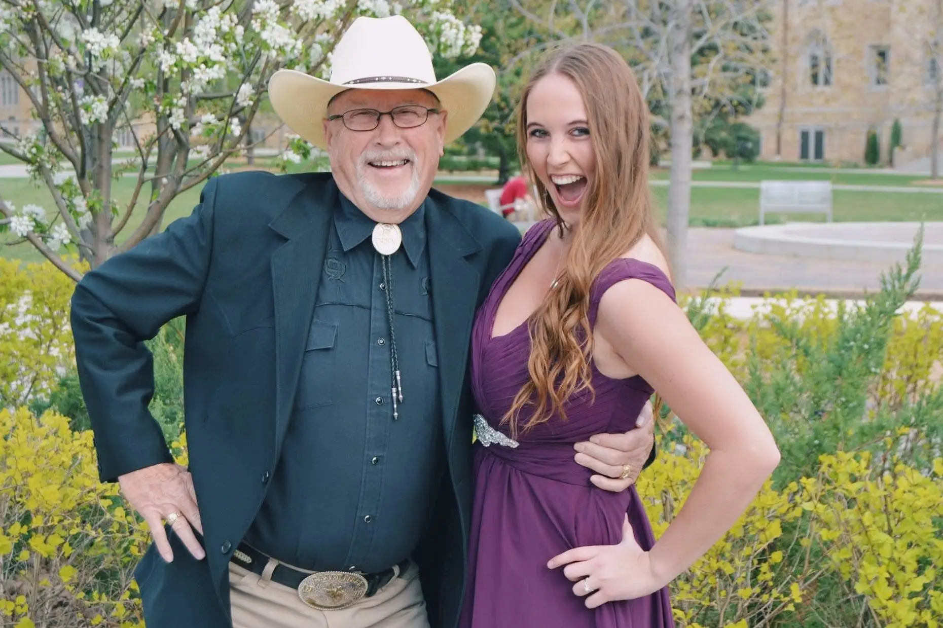 Author Allie Hubers posing with her grandfather