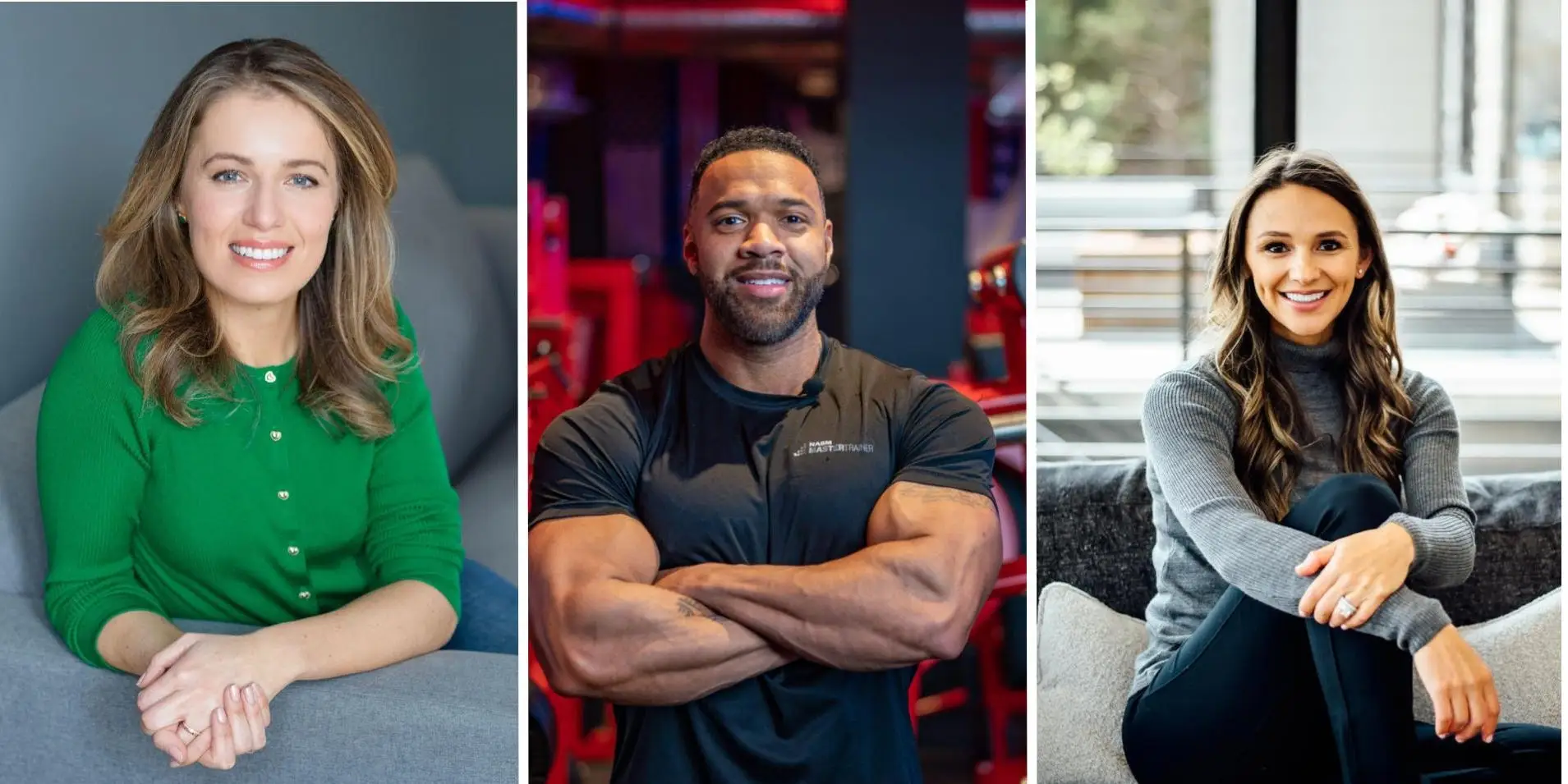 Three health experts smiling at the camera