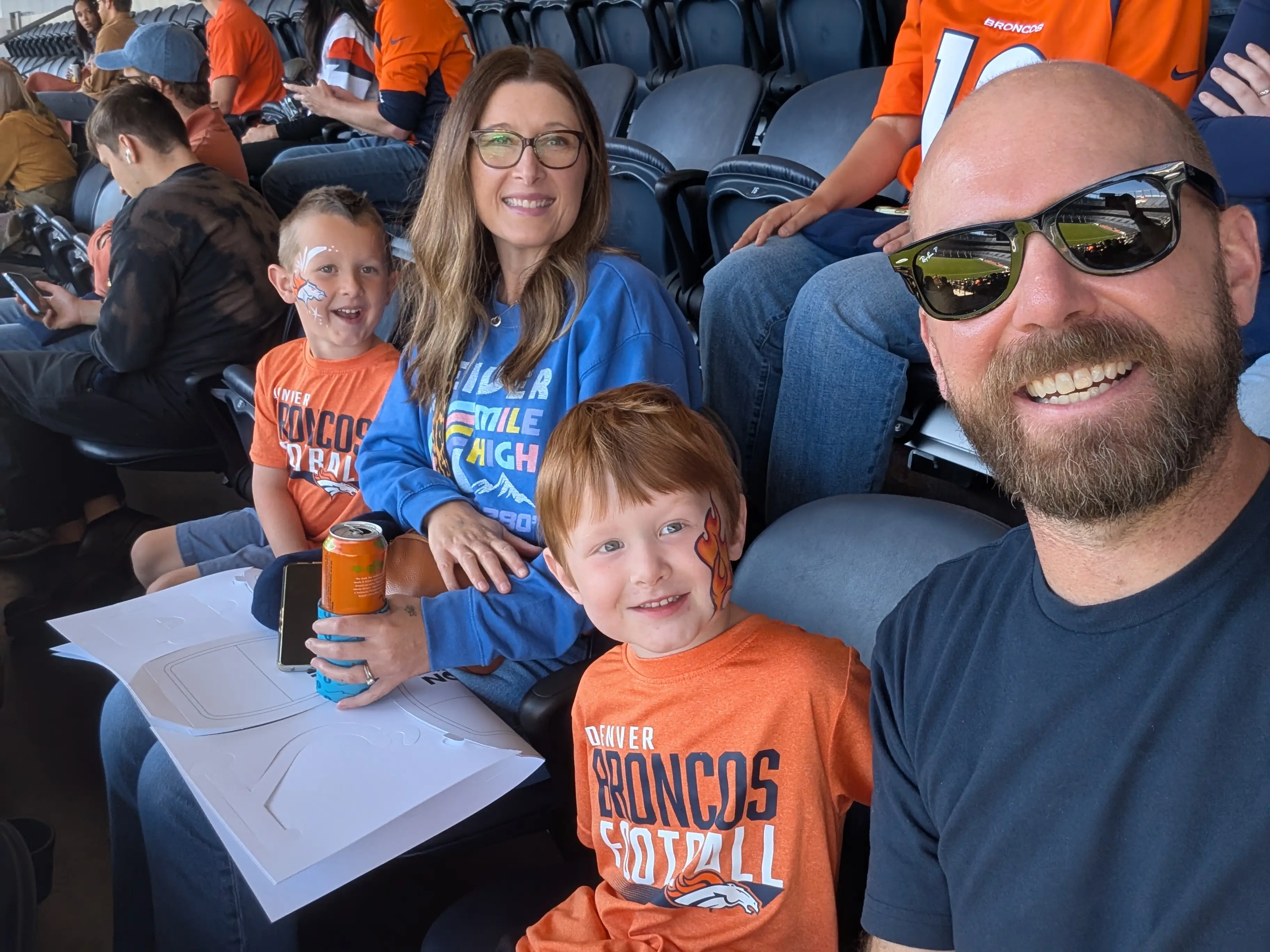 Family at football game