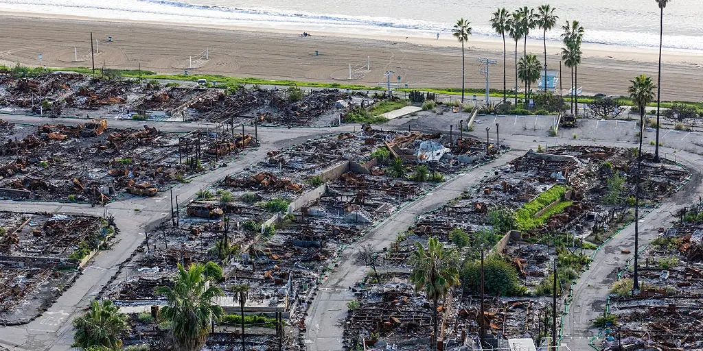 Photos show the Pacific Palisades one year after the Los Angeles wildfires, from empty lots to rebuilt storefronts