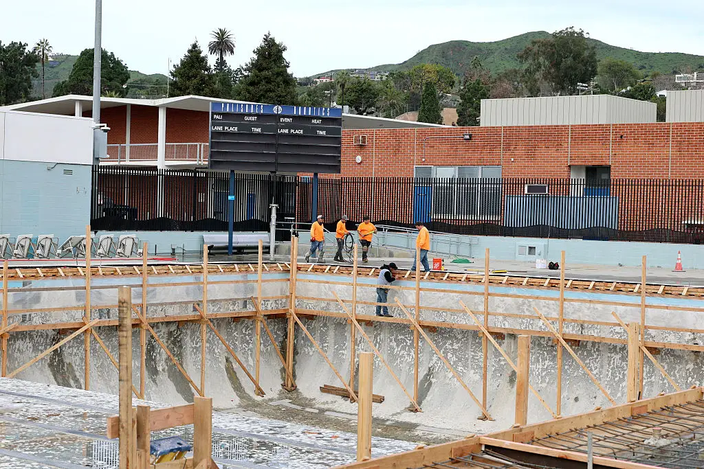 Palisades High School rebuilt after the wildfires.