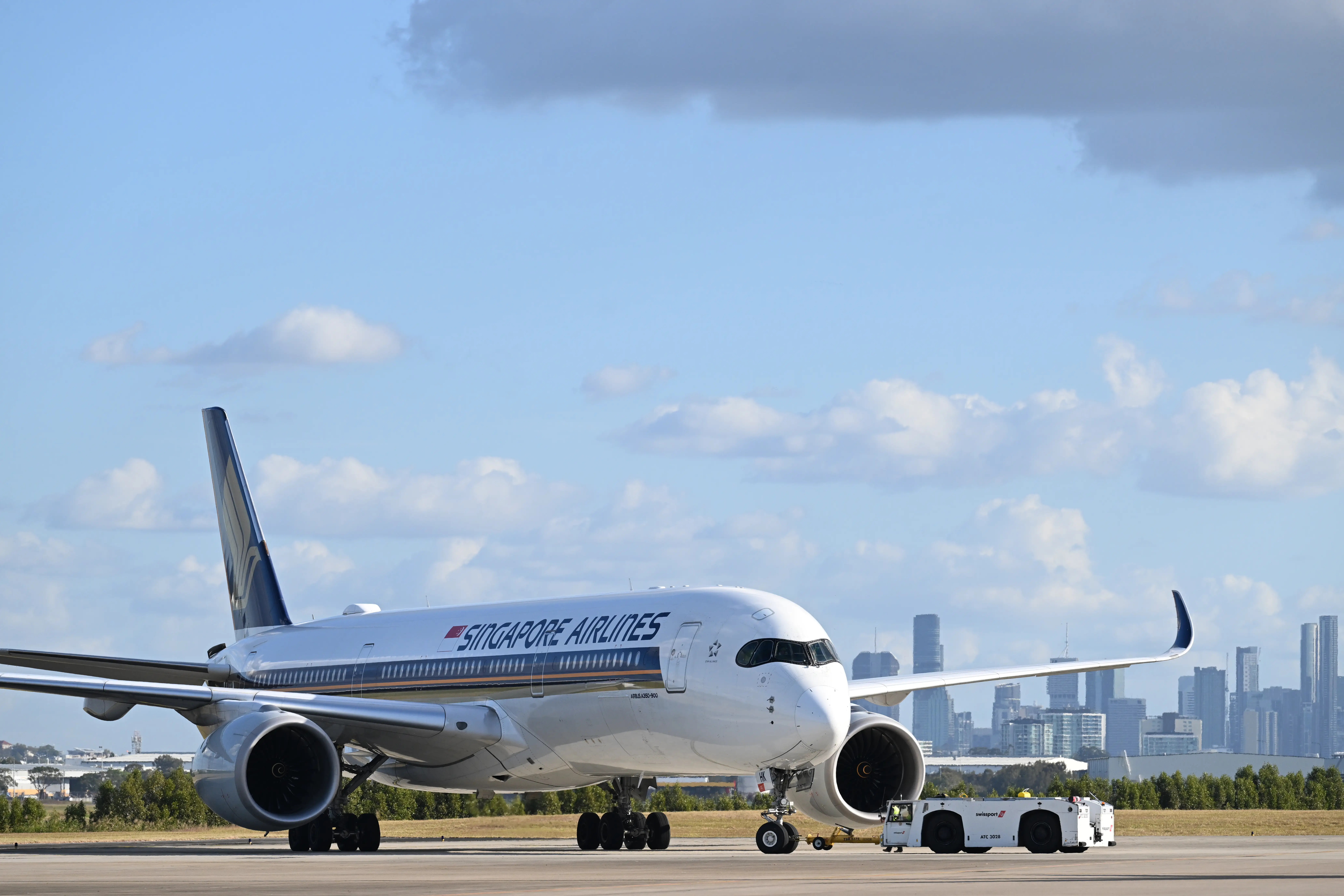 Singapore Airlines plane on tarmac