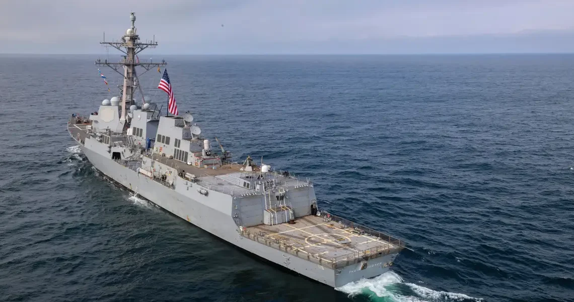 Navy destroyers helped the US catch a Russian-flagged oil tanker on the run in the Atlantic