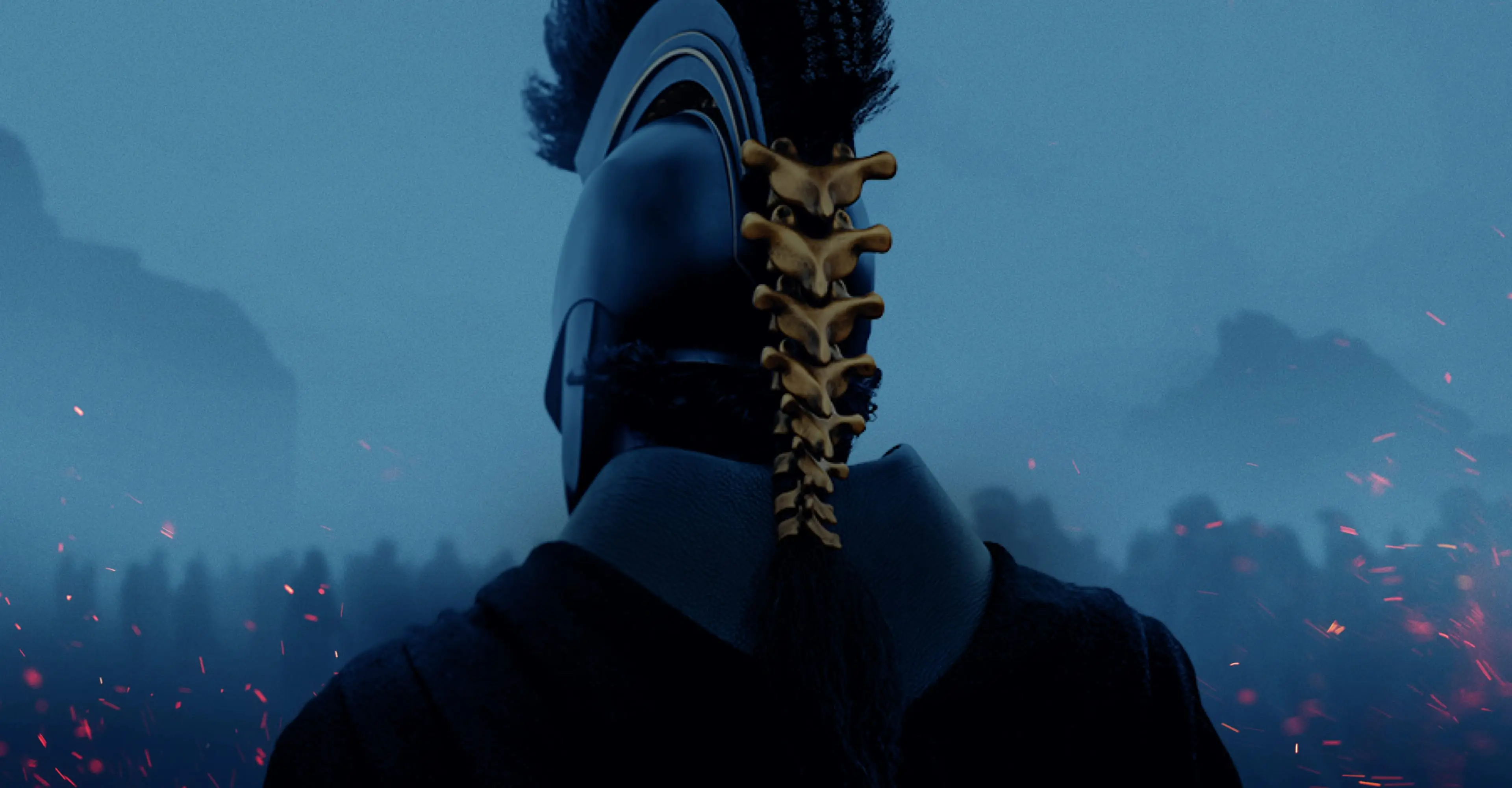 soldier in armour looking at army in the distance in the odyssey