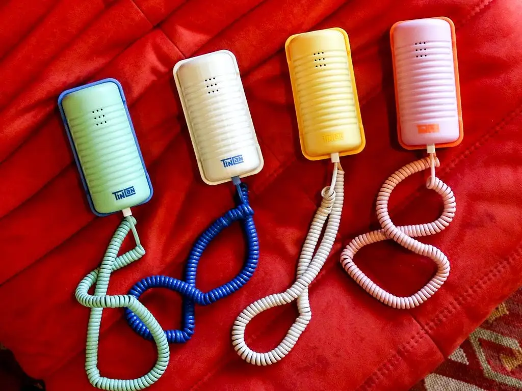 tin can phones in various colors