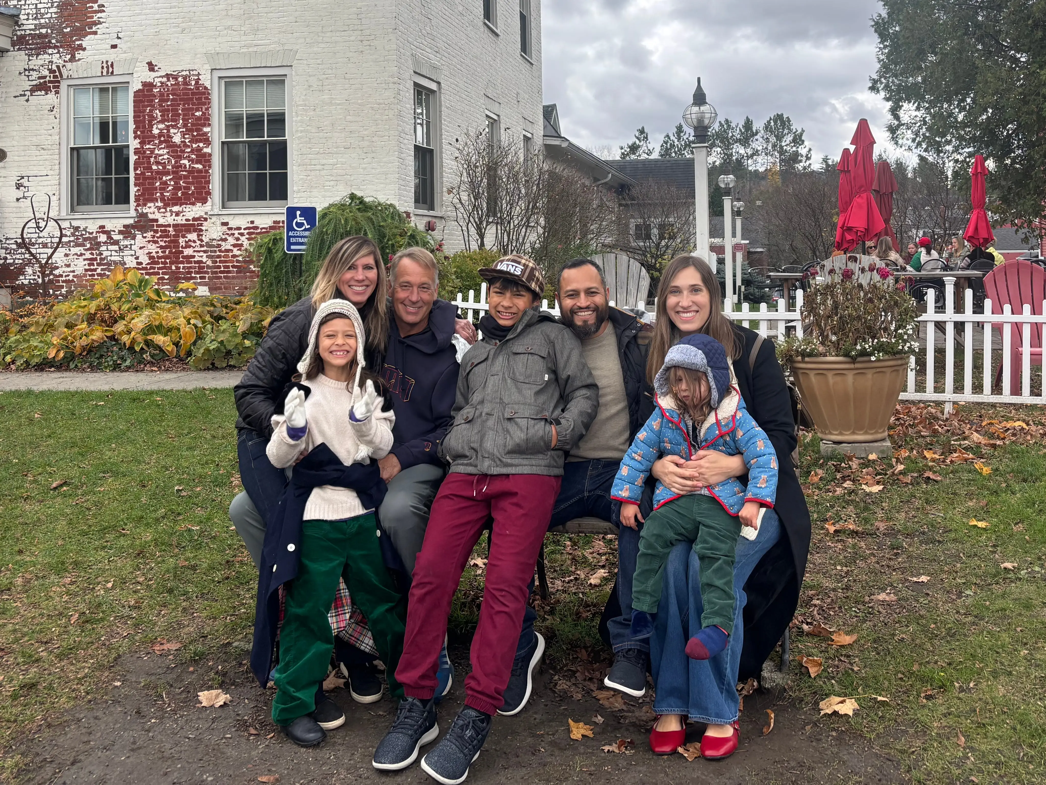 The author's family with her parents in Vermont