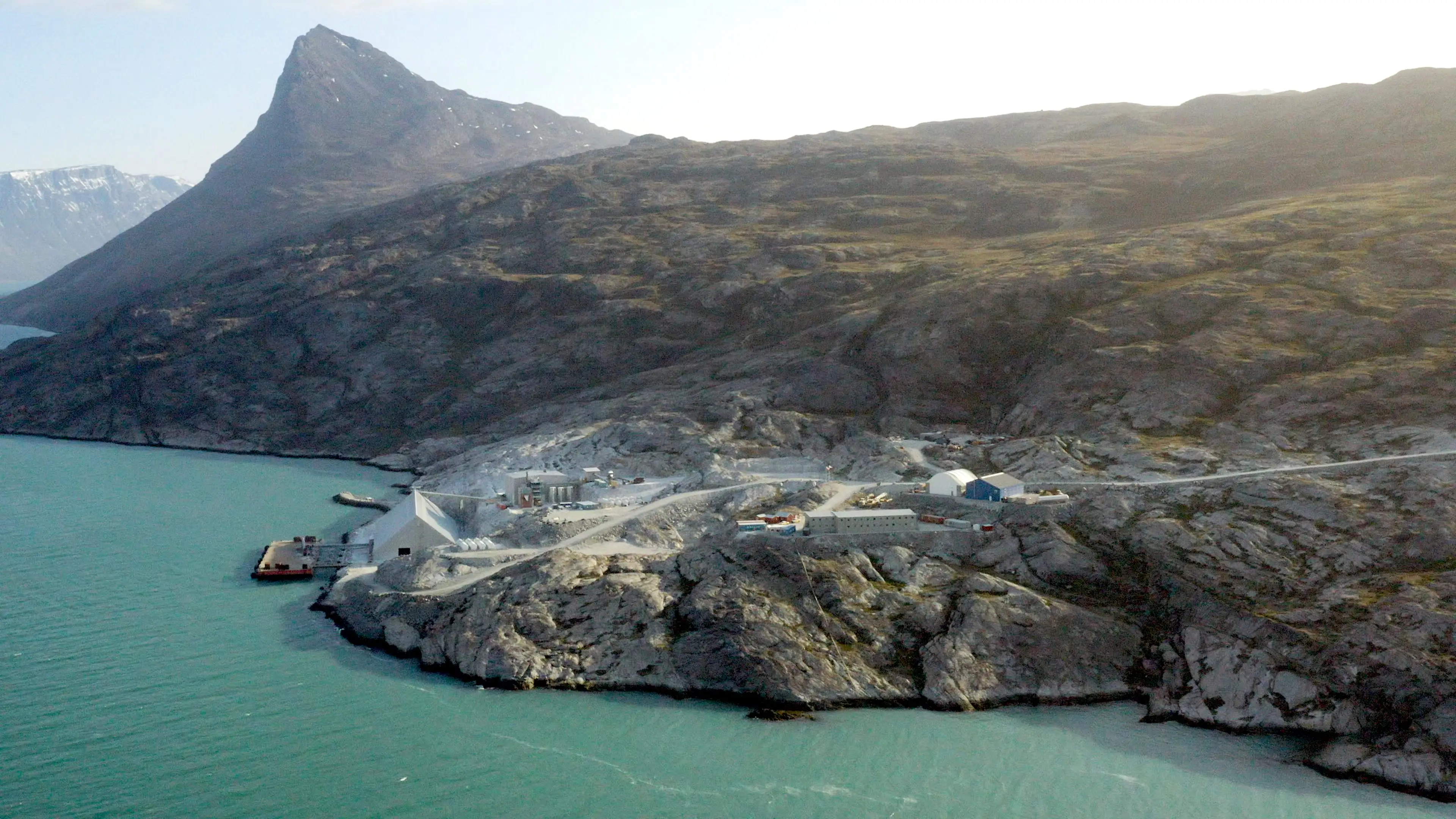 Drone view of Lumina mine in Greenland.