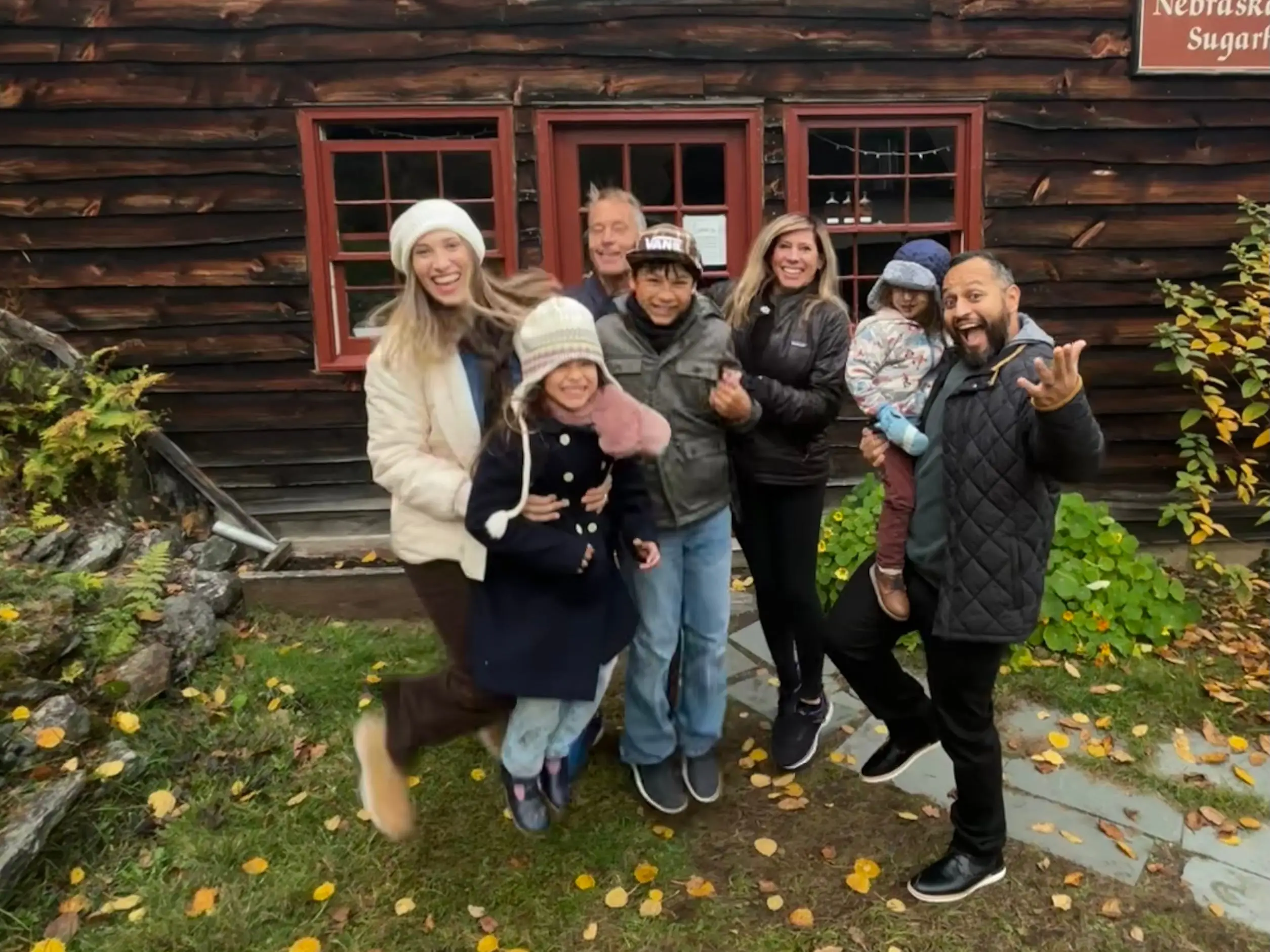 The author with her family in Vermont.