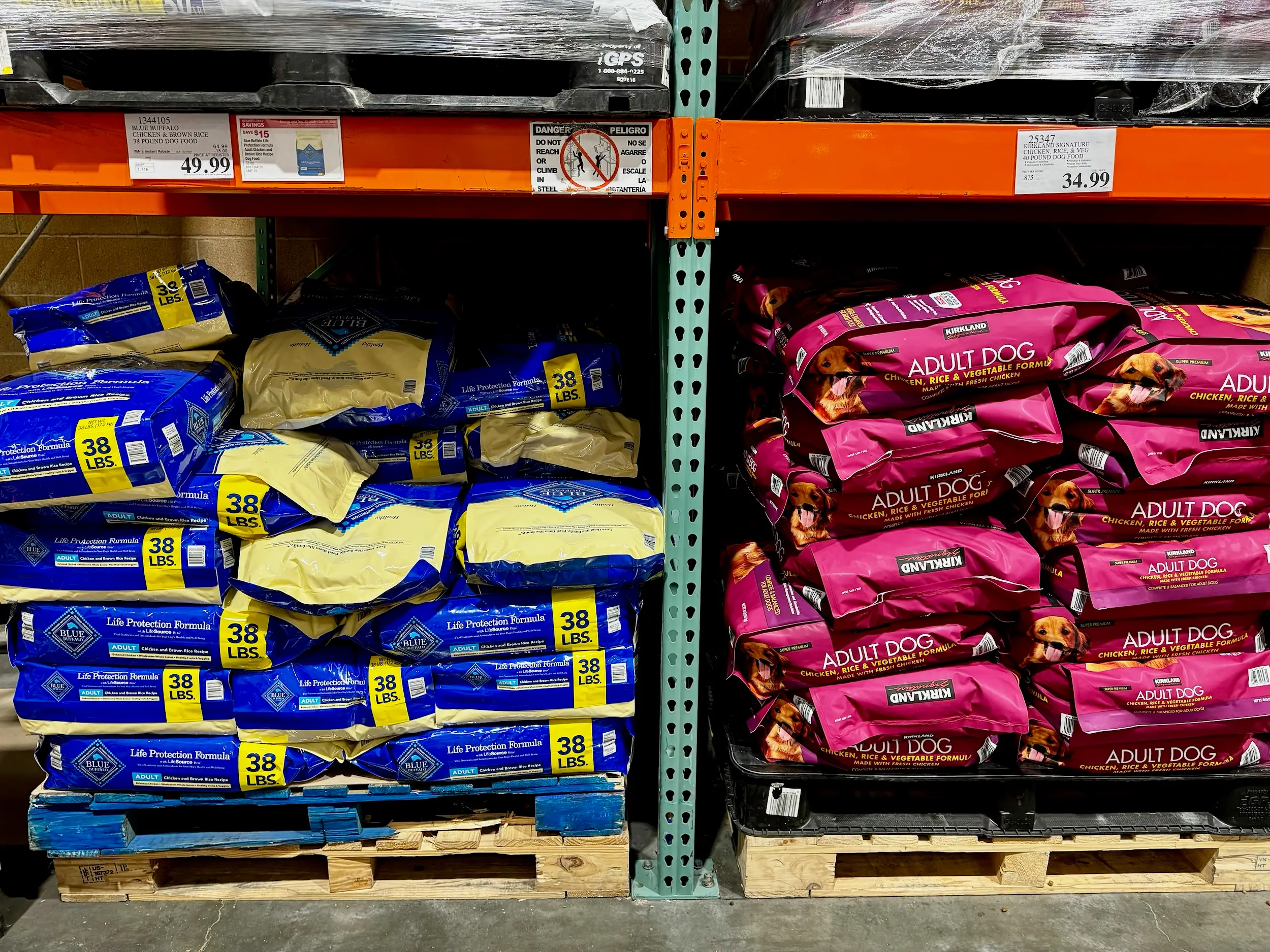 Dog food for sale at Costco.