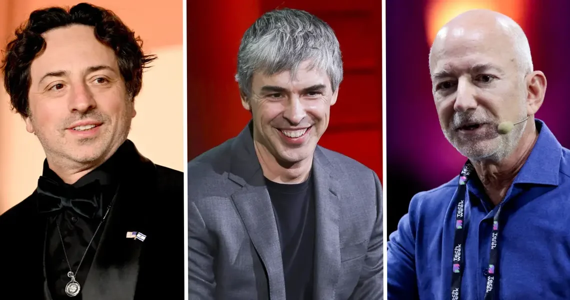 Larry Page, Jeff Bezos, and Sergey Brin are close to joining the $300 billion club as tech fortunes soar