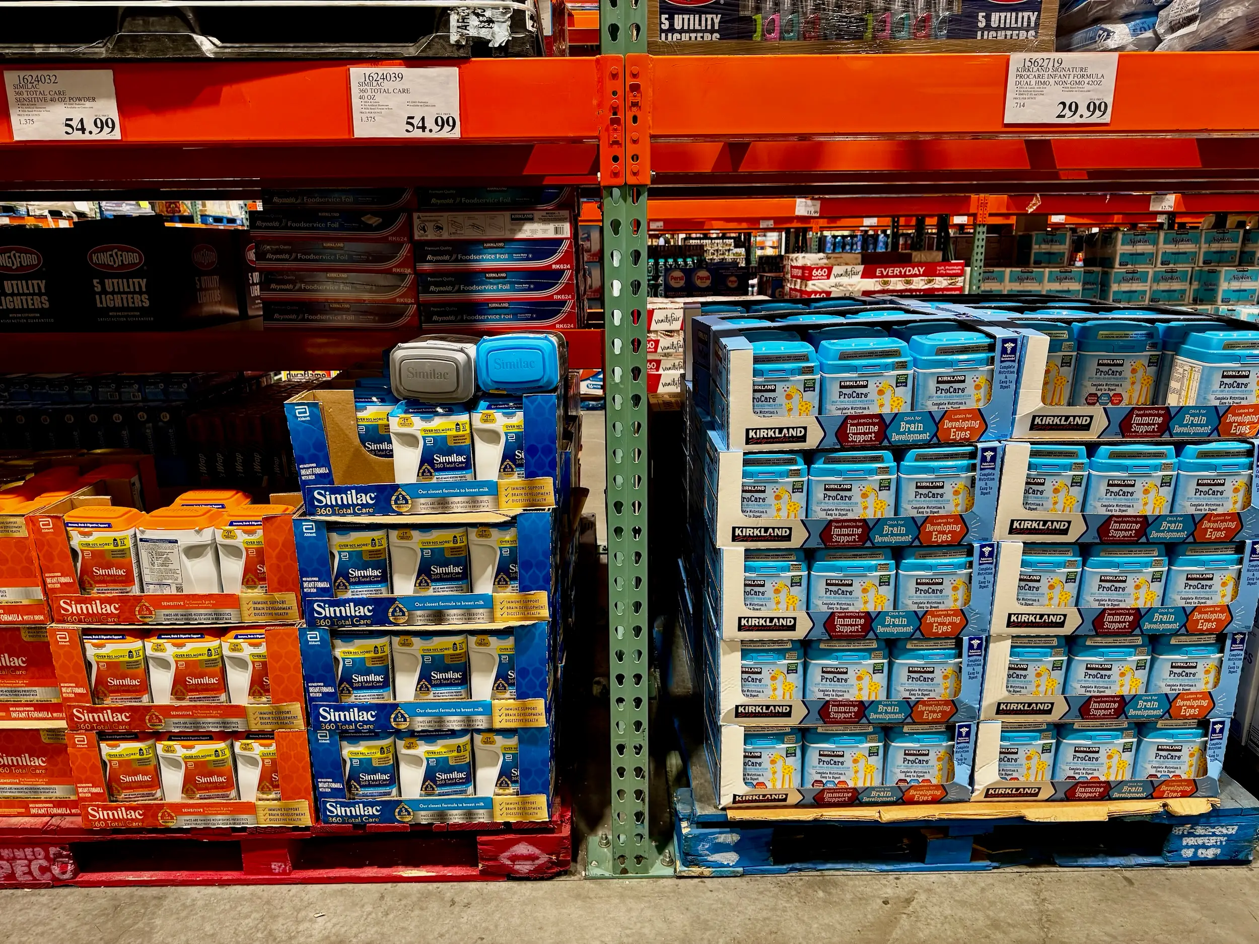 Baby formula for sale at Costco.