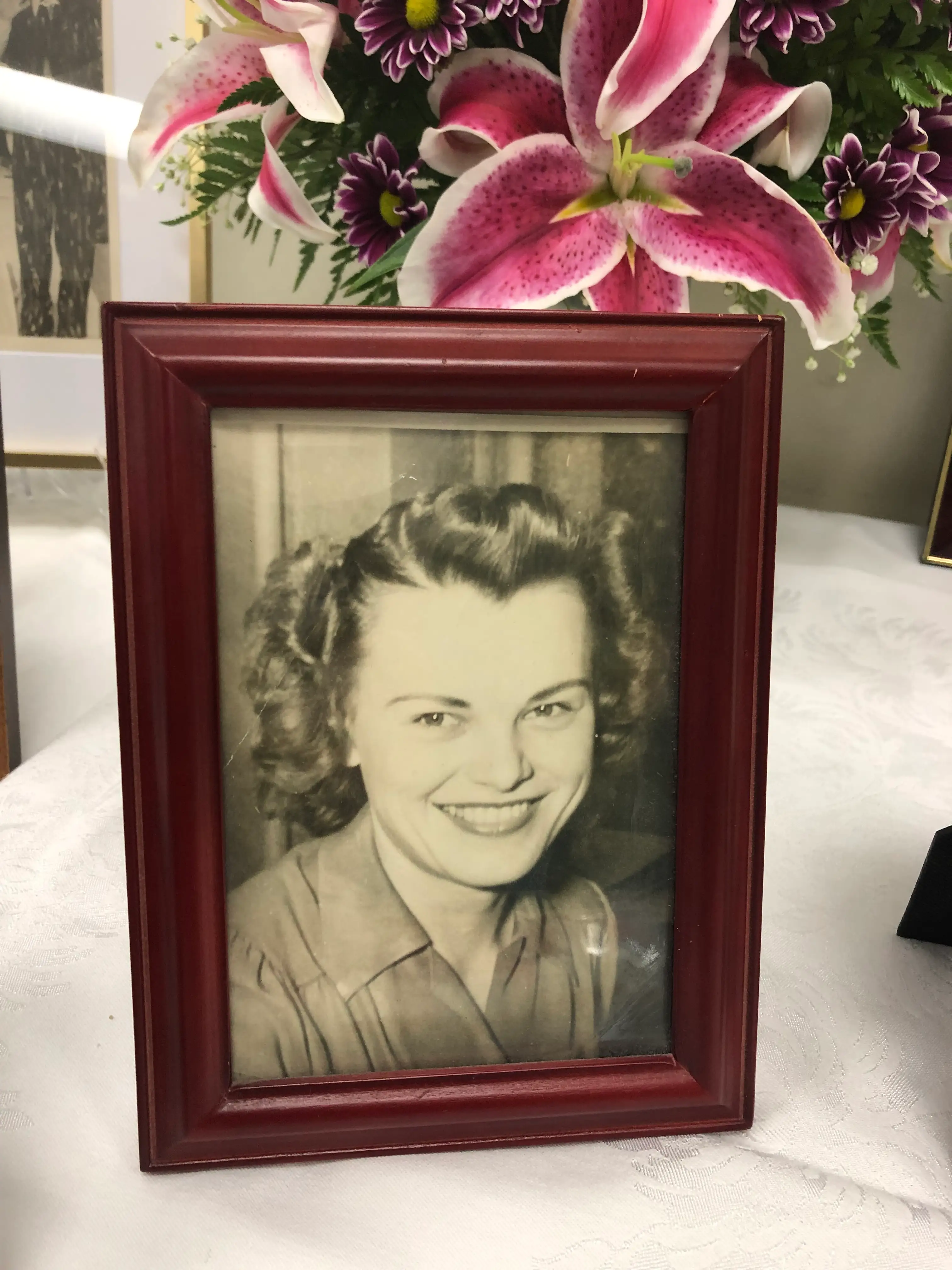 A framed photograph of the author's grandmother.