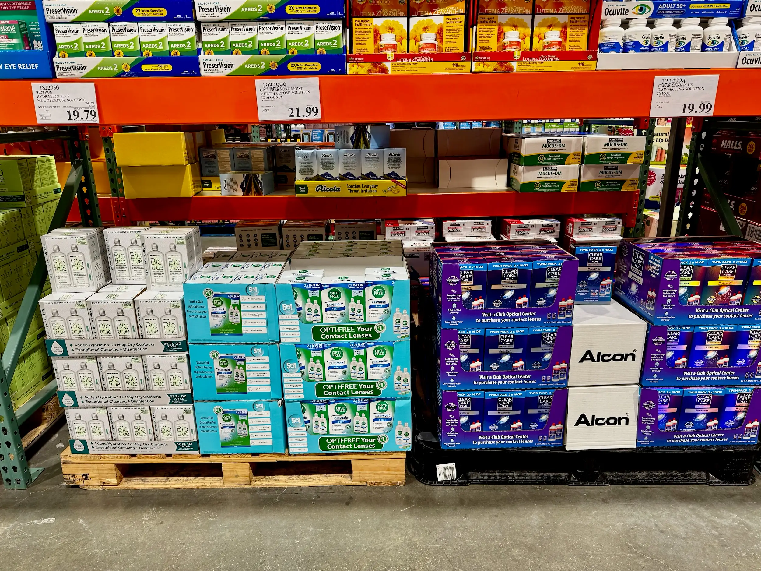 Contact lens solution for sale at Costco.