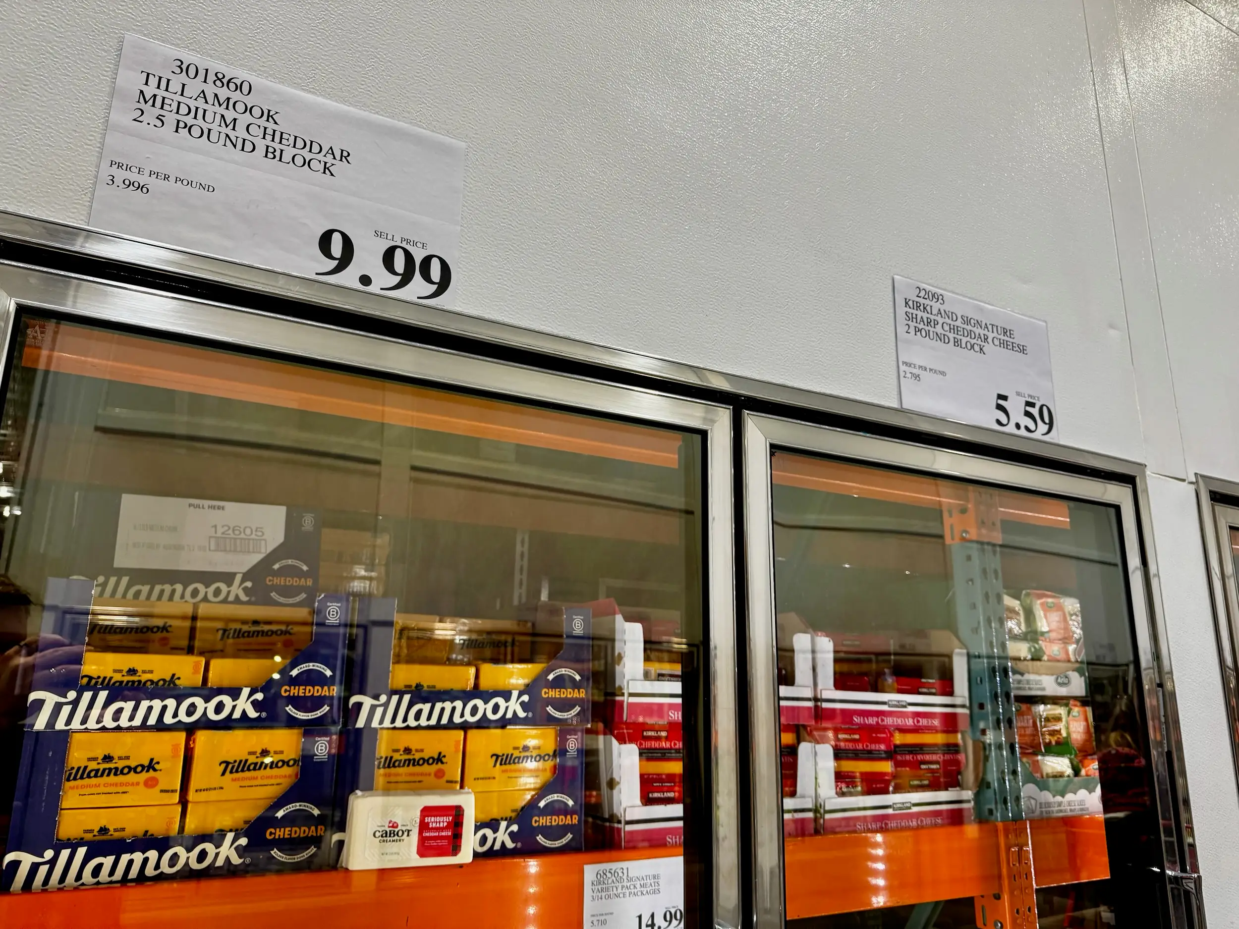 Cheese for sale at Costco.