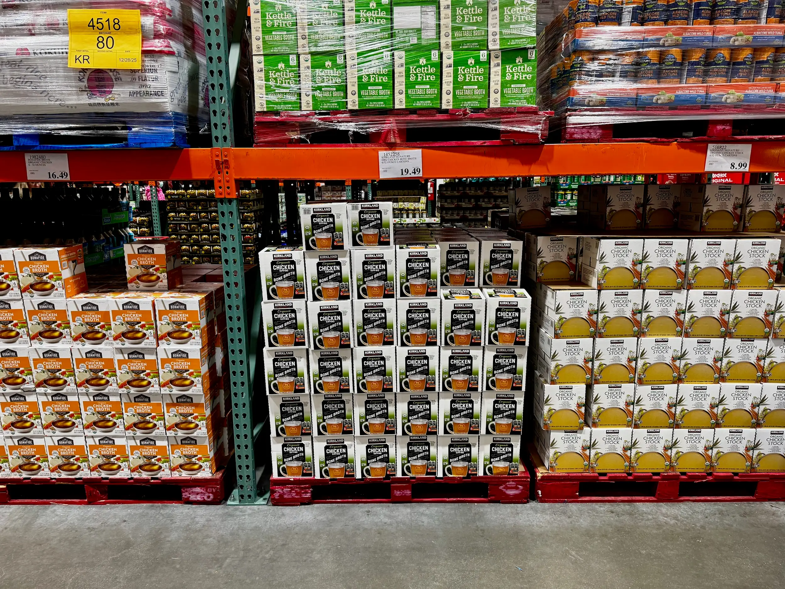 Chicken stock for sale at Costco.