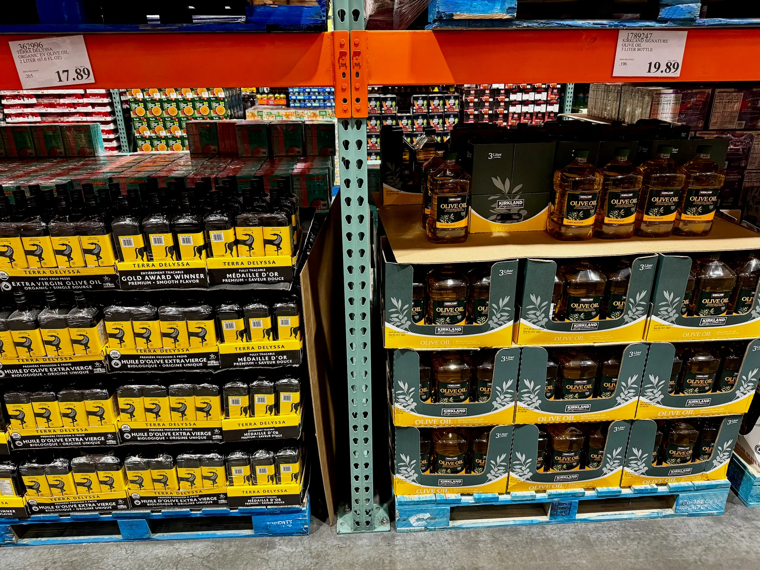 Olive oil for sale at Costco.