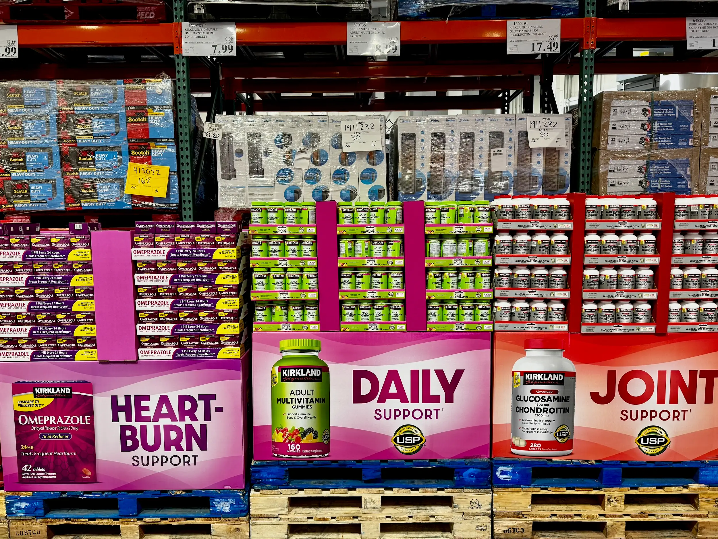 Vitamins for sale at Costco.