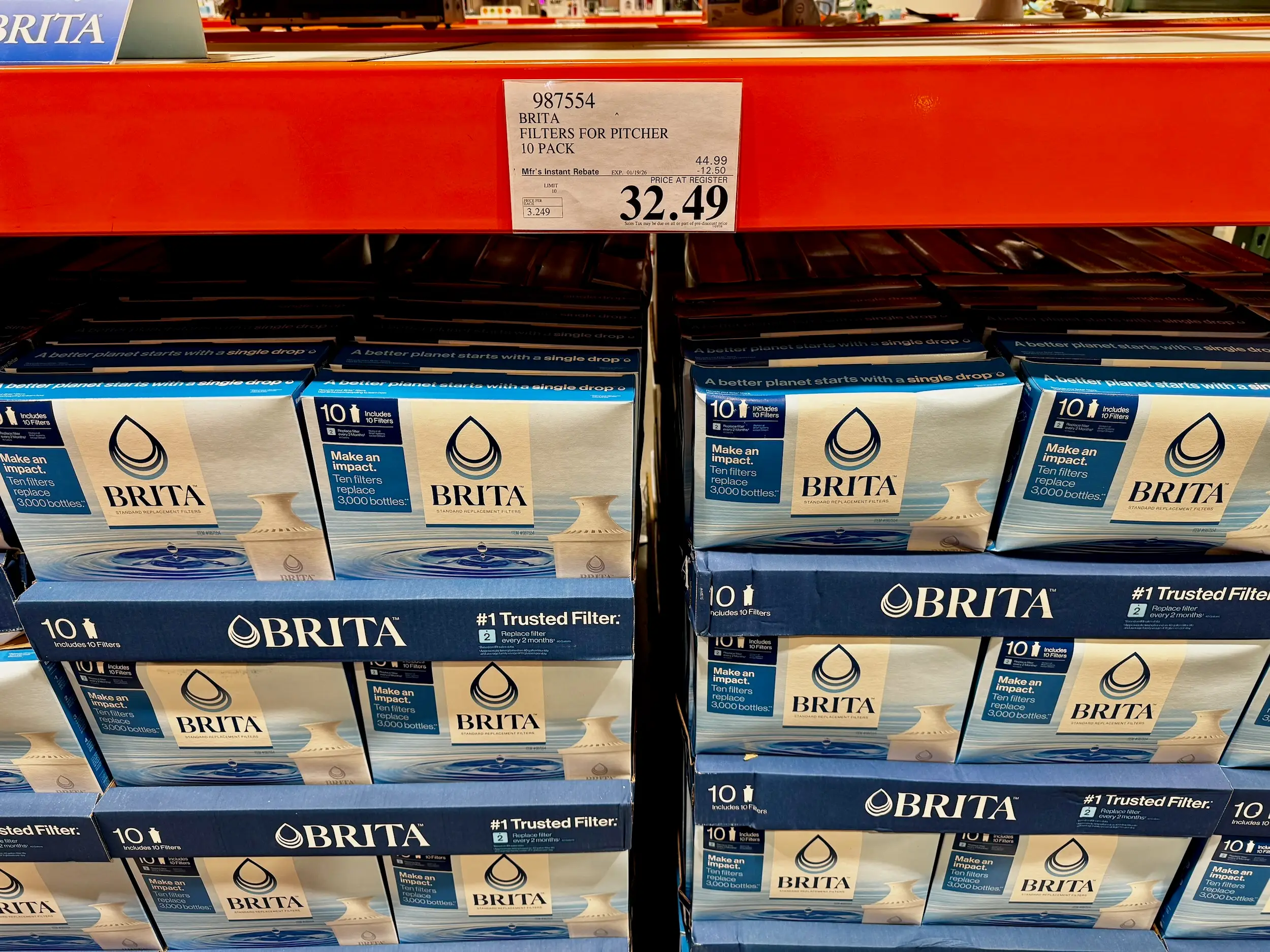 Water filters for sale at Costco.