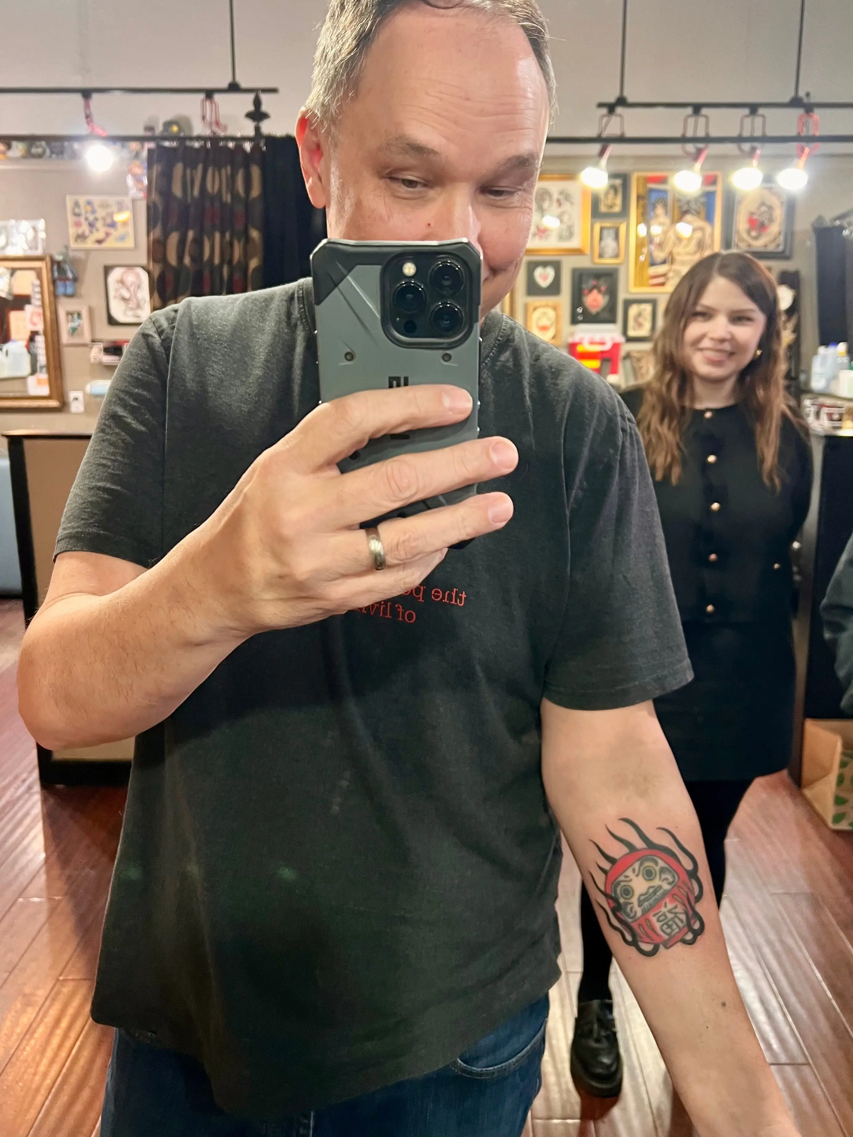 Dad showing off tattoo