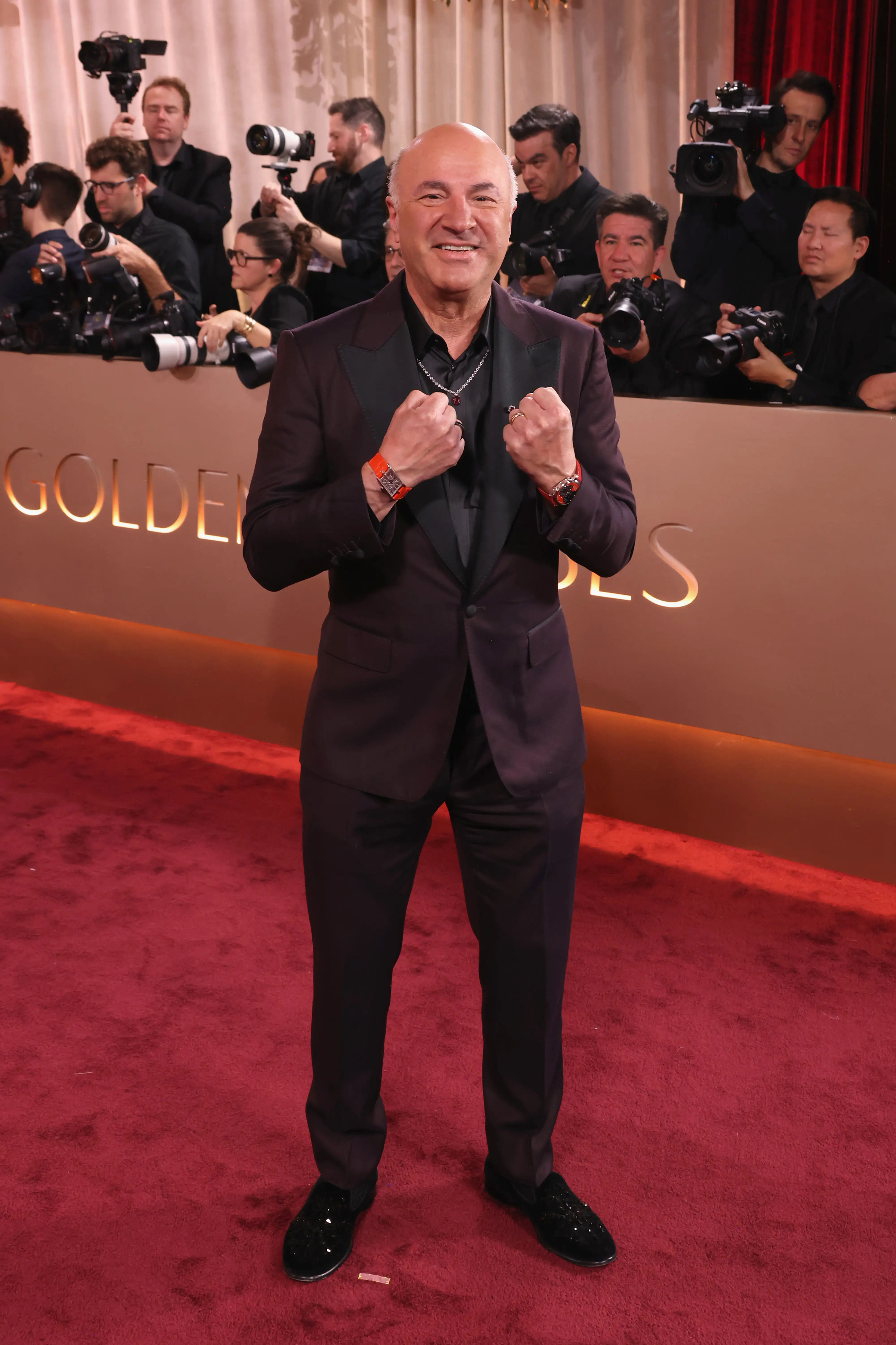 Kevin O'Leary attends the 2026 Golden Globes.