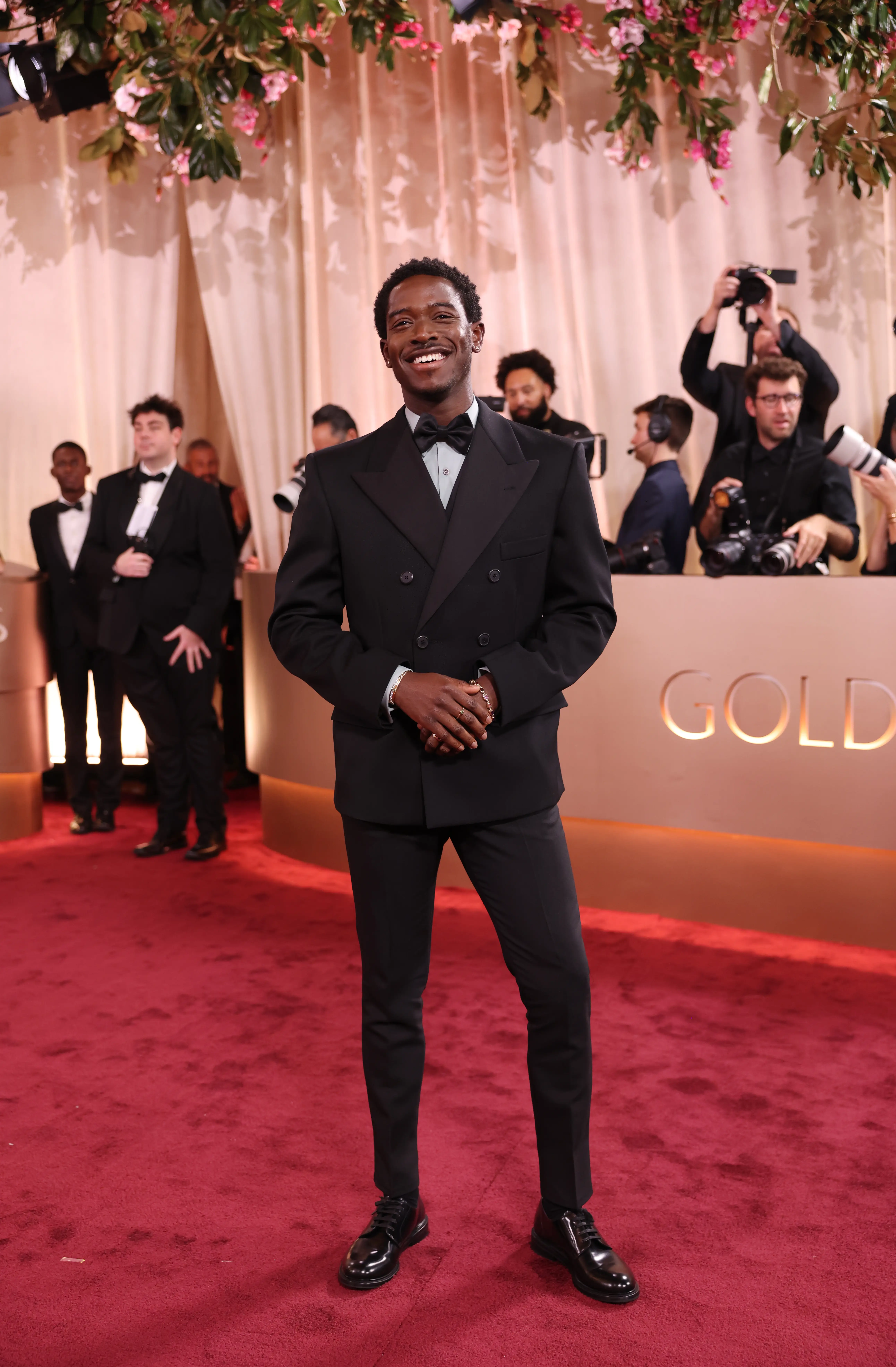 Damson Idris attends the 2026 Golden Globes.