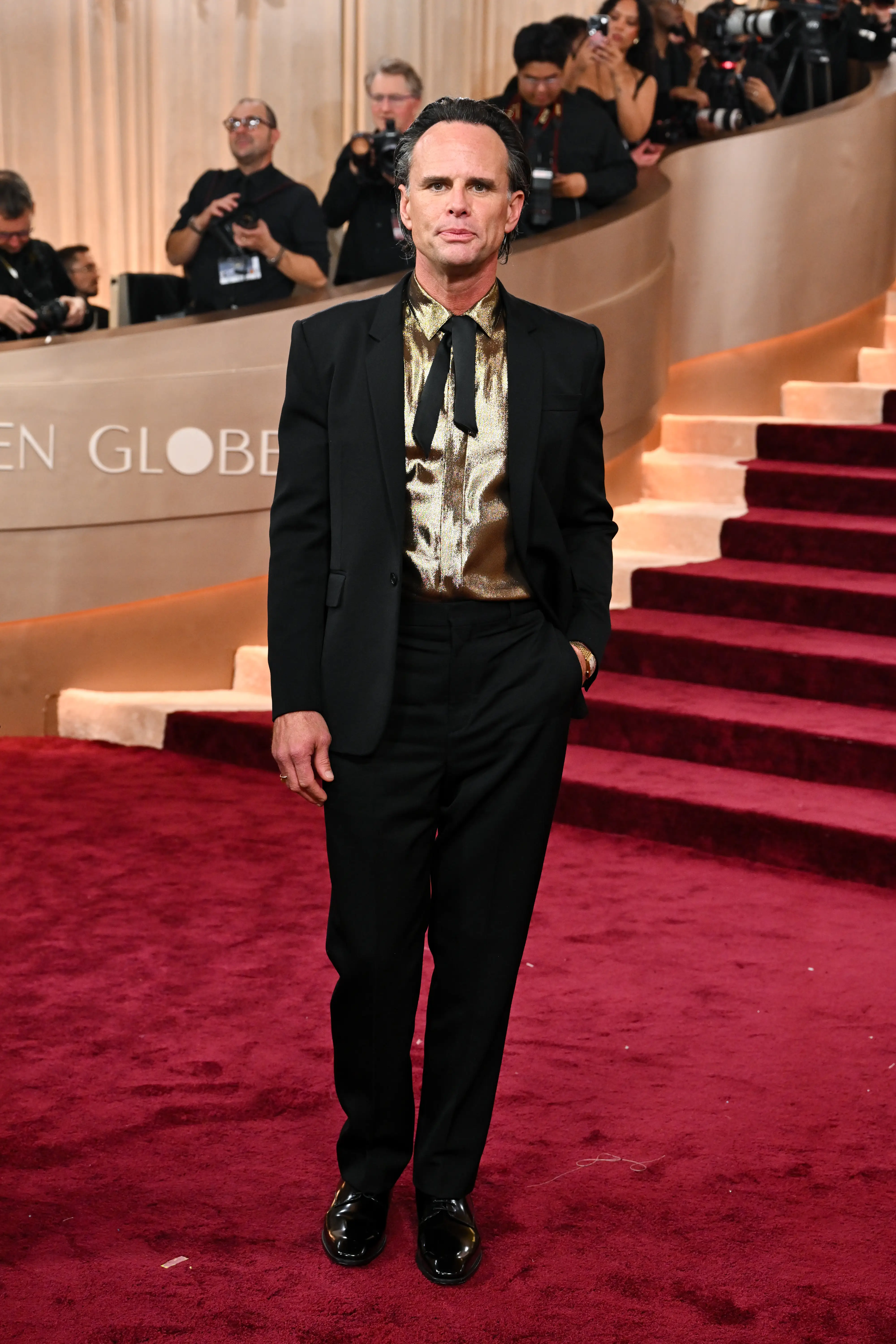 Walton Goggins attends the 2026 Golden Globes.