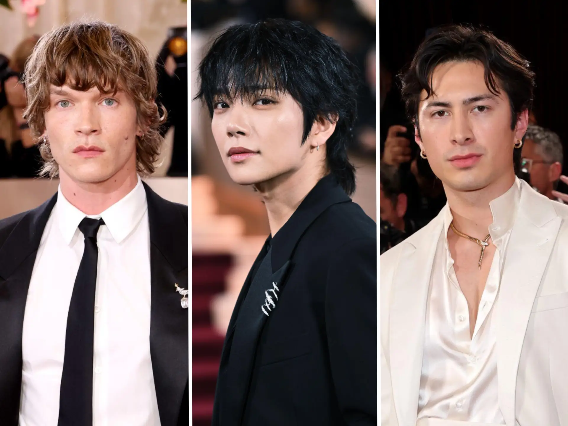 A composite image of Connor Storrie, Joshua Hong, and Hudson Williams.