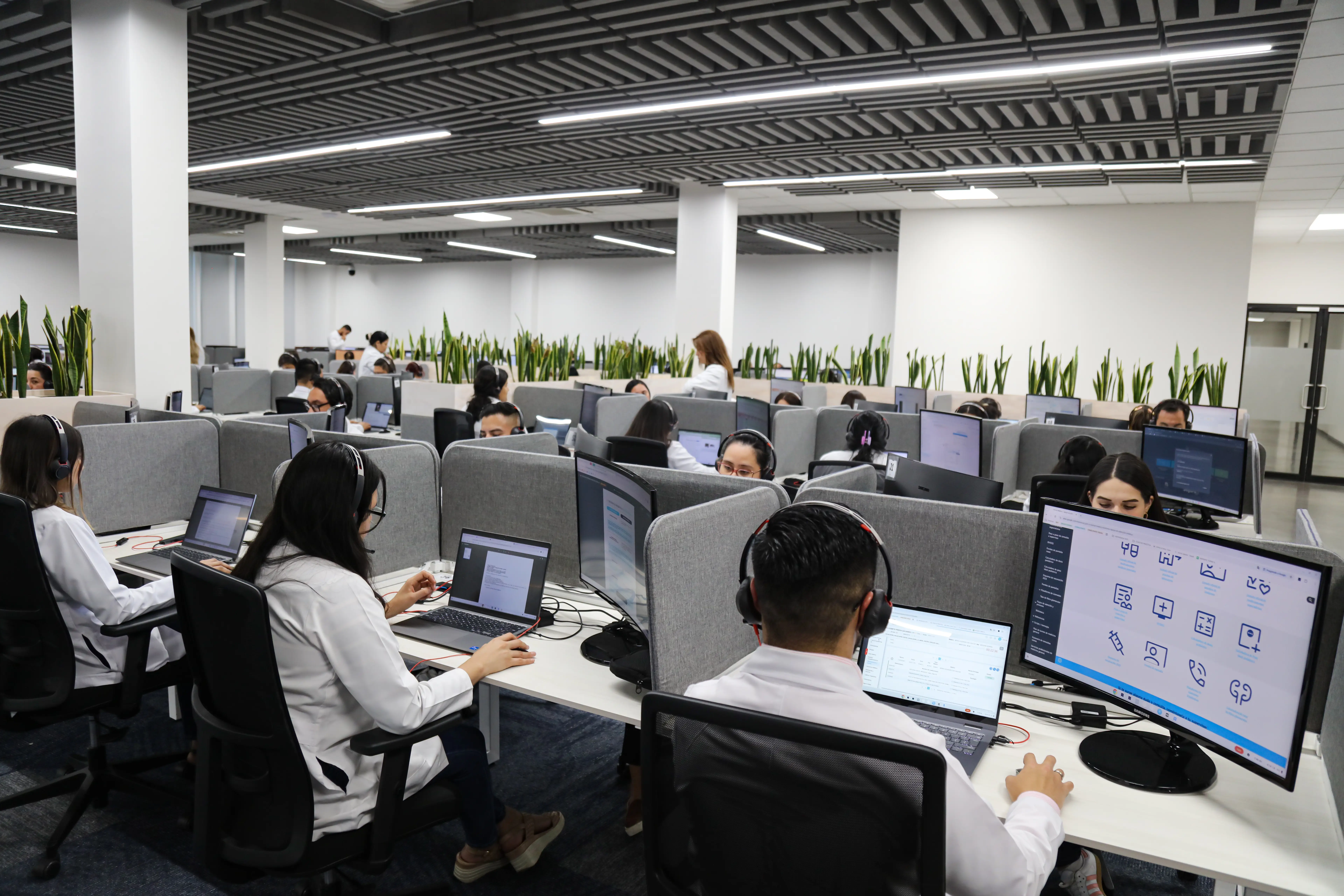 Doctors' cubicles at the Medical Care Center of the digital platform 