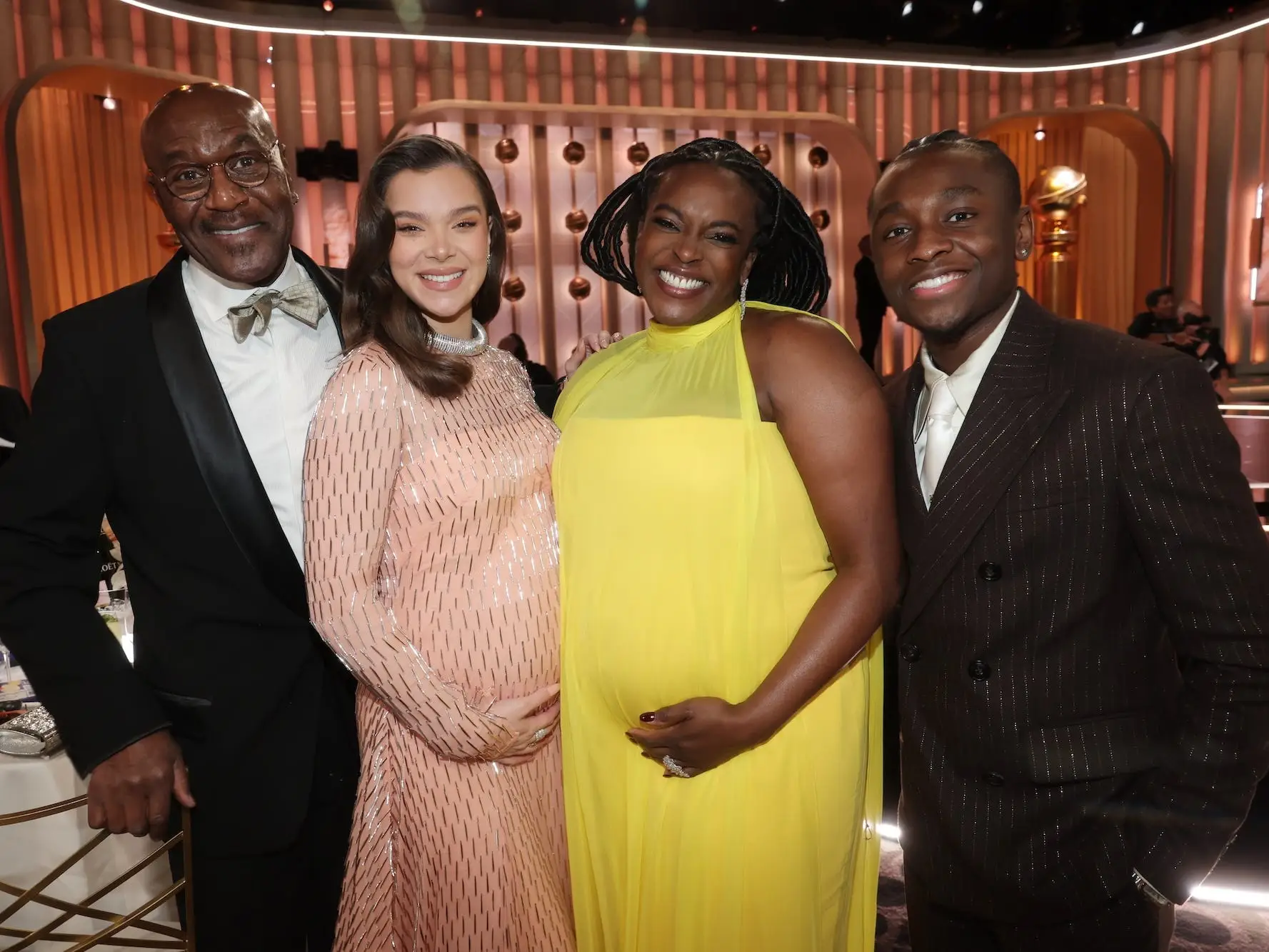 Delroy Lindo, Hailee Steinfeld, Wunmi Mosaku and Miles Caton at the 2026 Golden Globes.