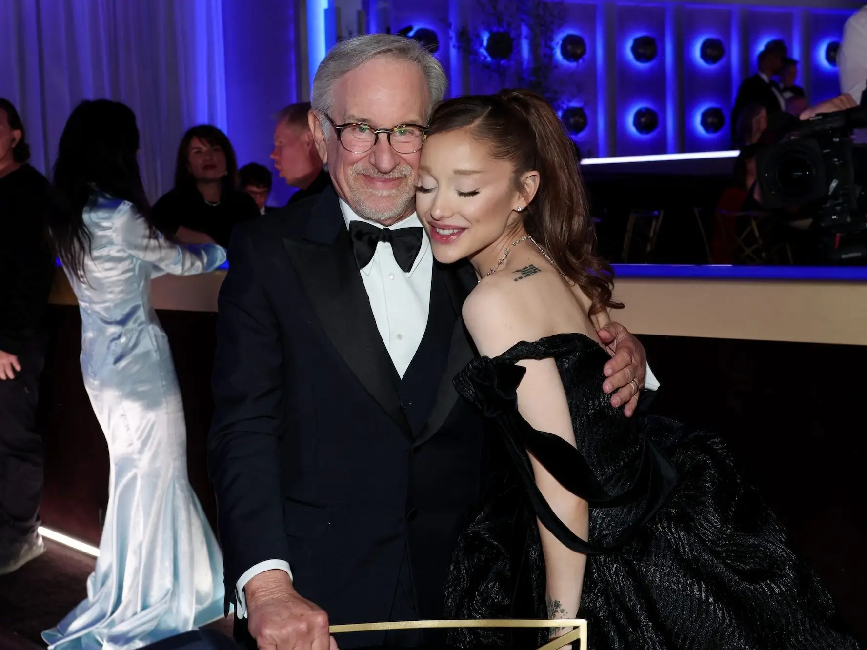 Steven Spielberg and Ariana Grande at the 2026 Golden Globes.