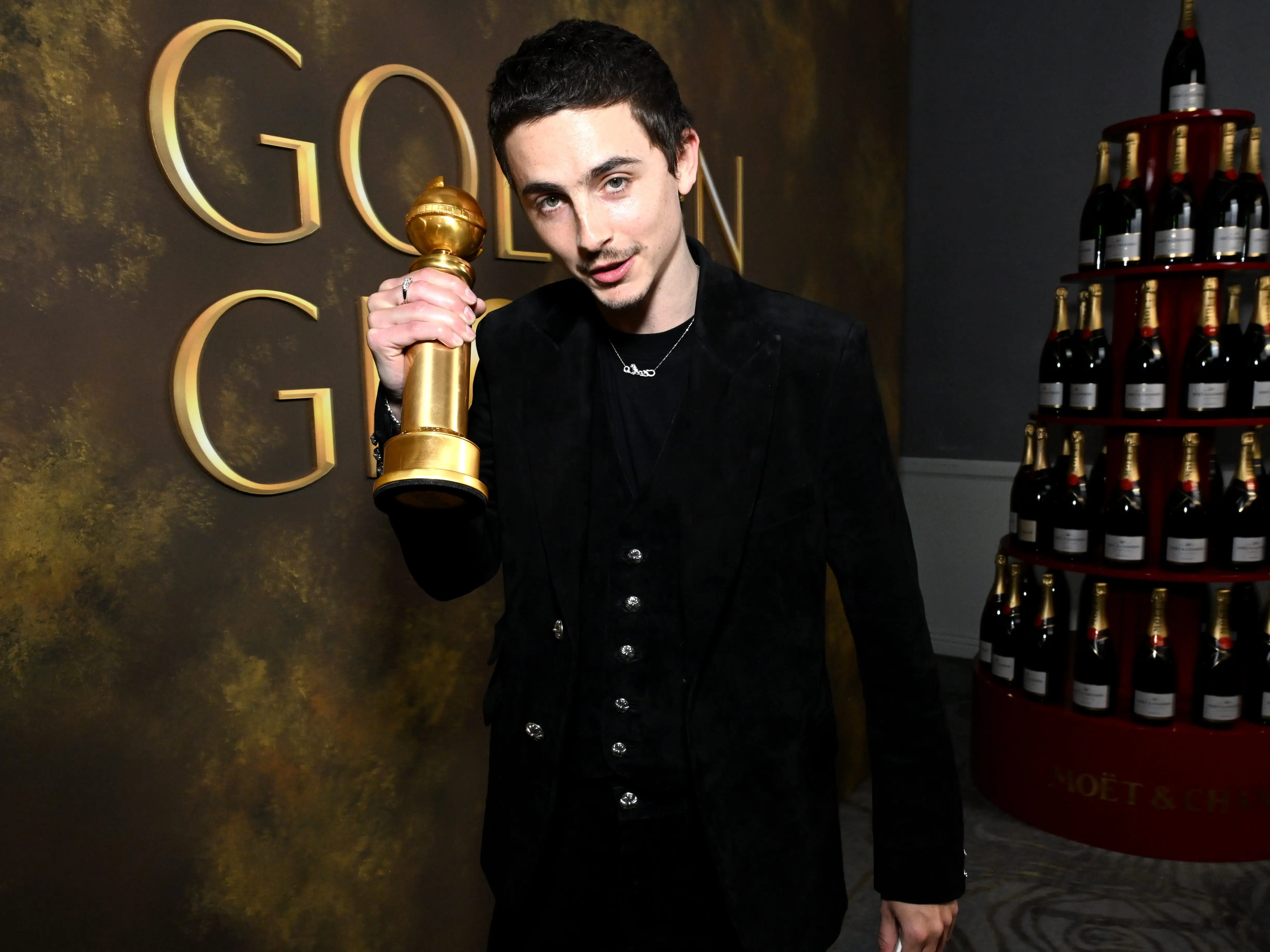 timothee chalamet won his first golden globe