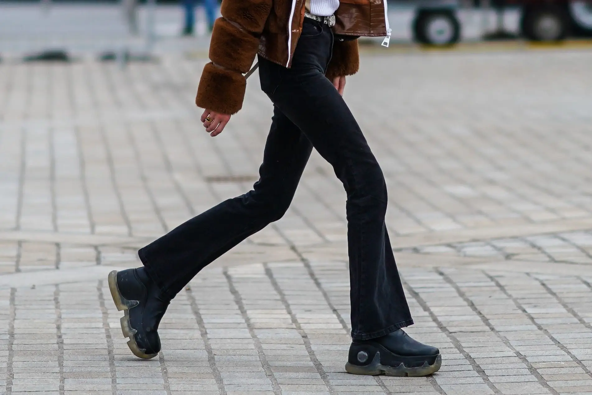 Person wearing bootcut pants