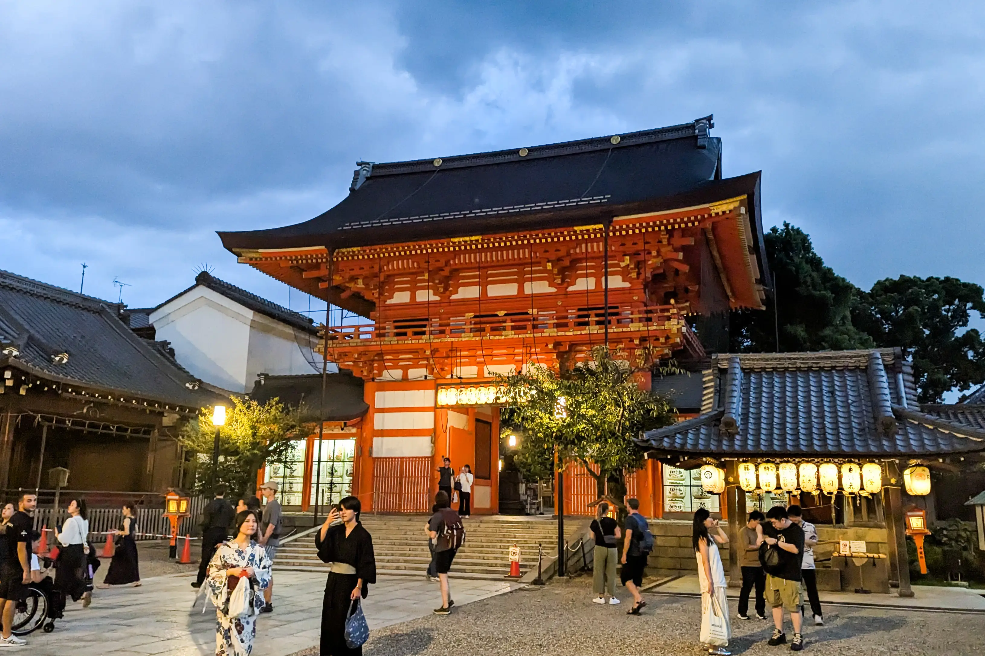 Structure in Japan lit up as the sun