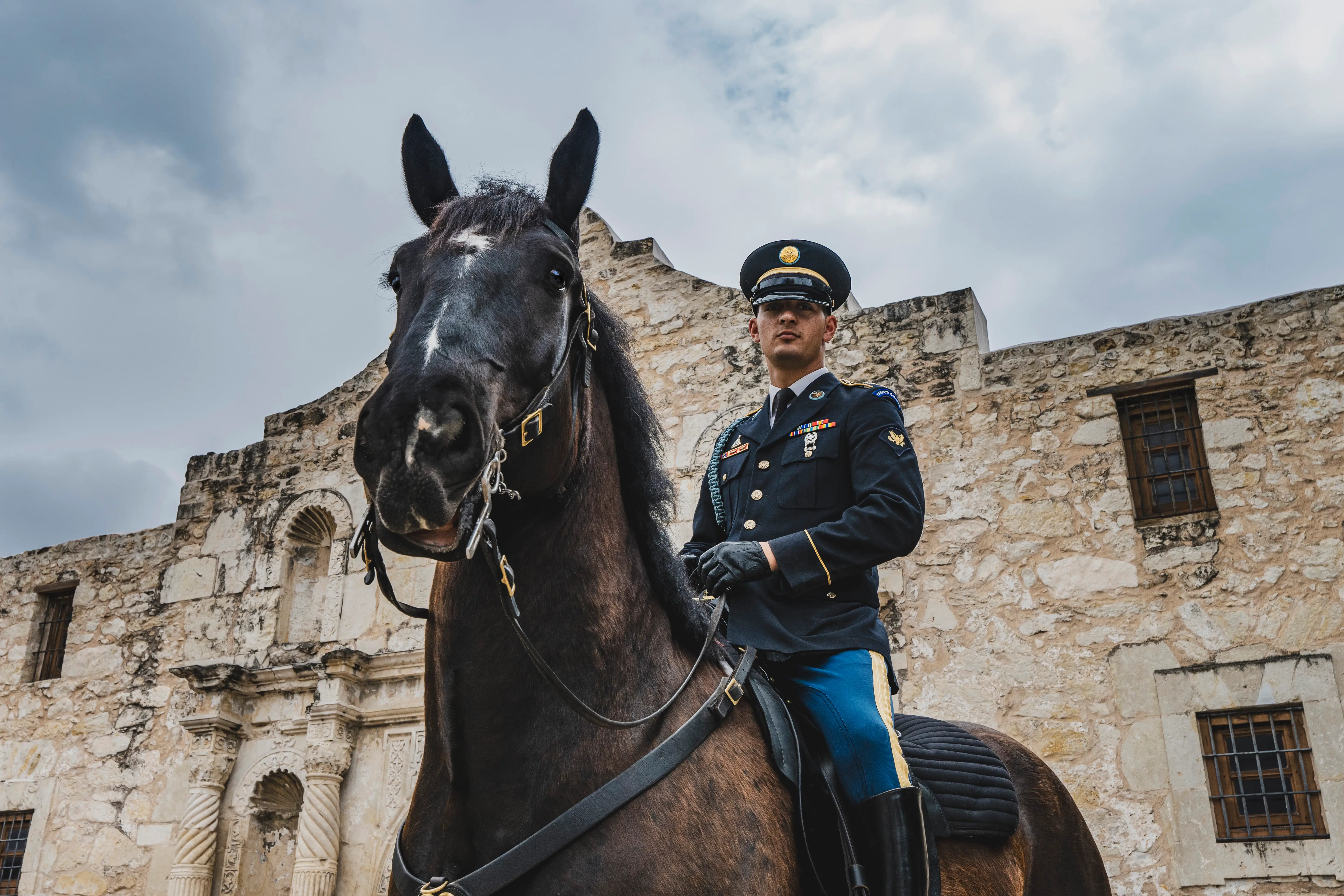 A San Antonio-based rider and horse during 
