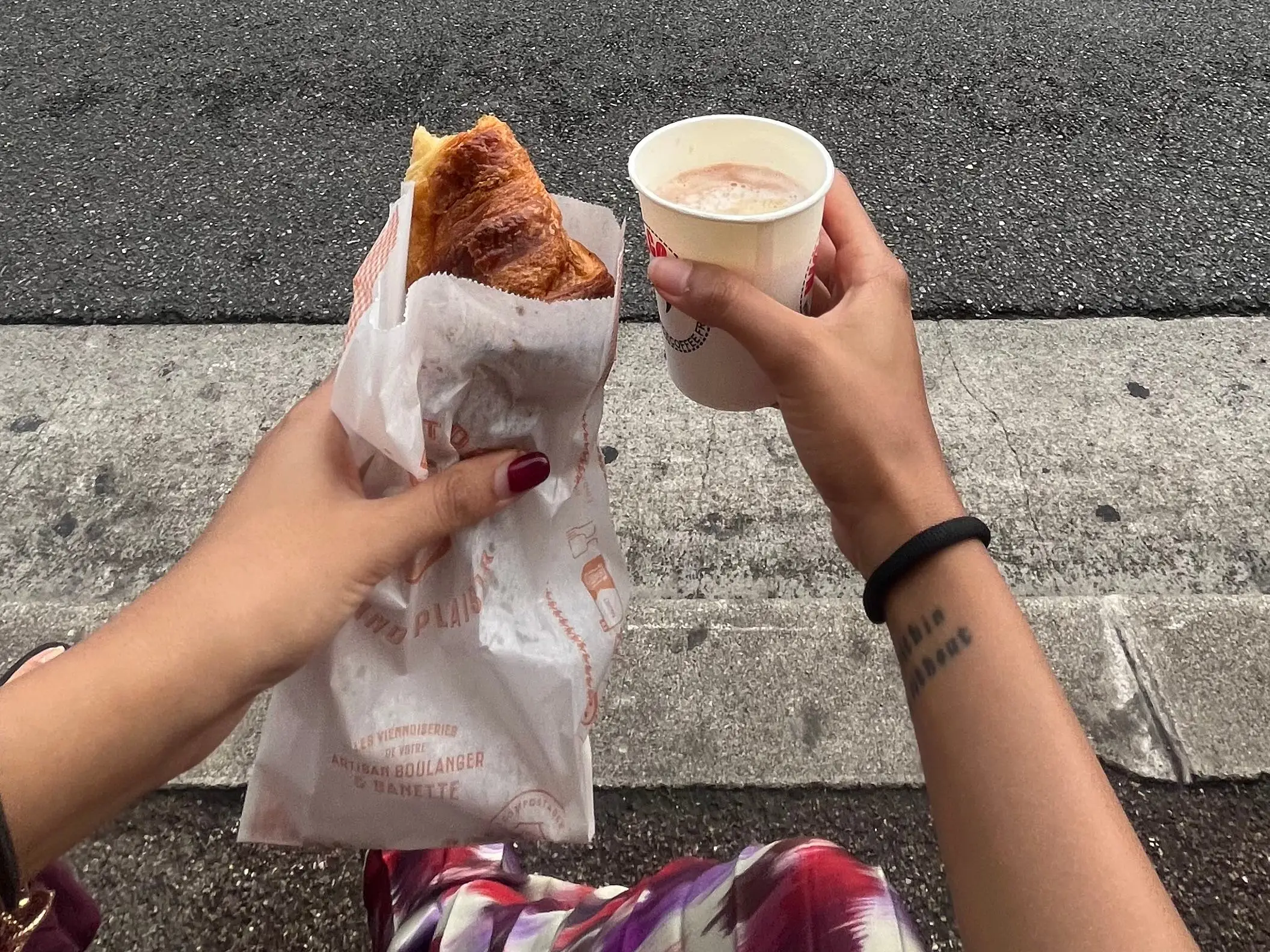 The author's coffee and croissant.