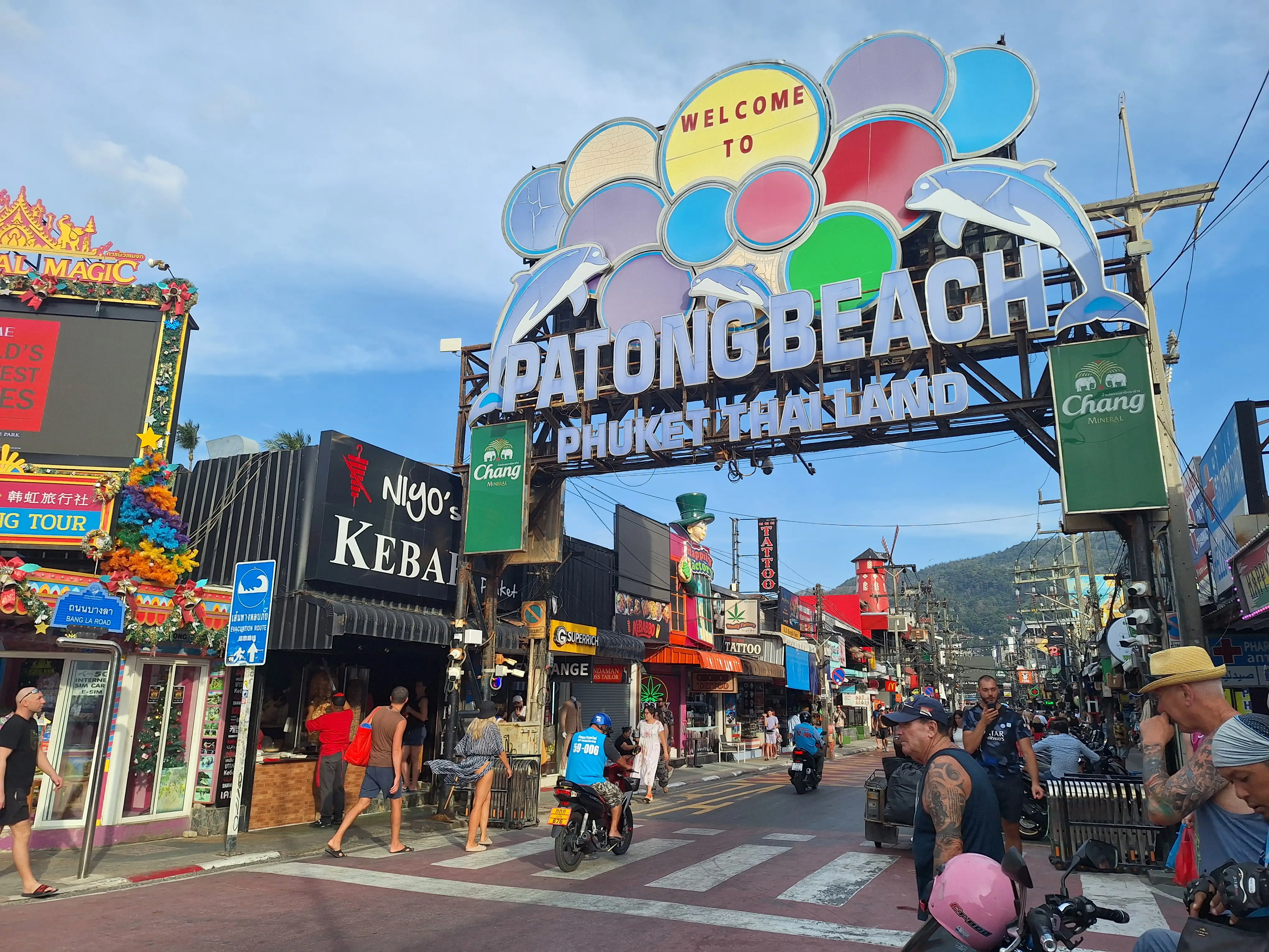 Patong Beach main street in Phuket, Thailand.