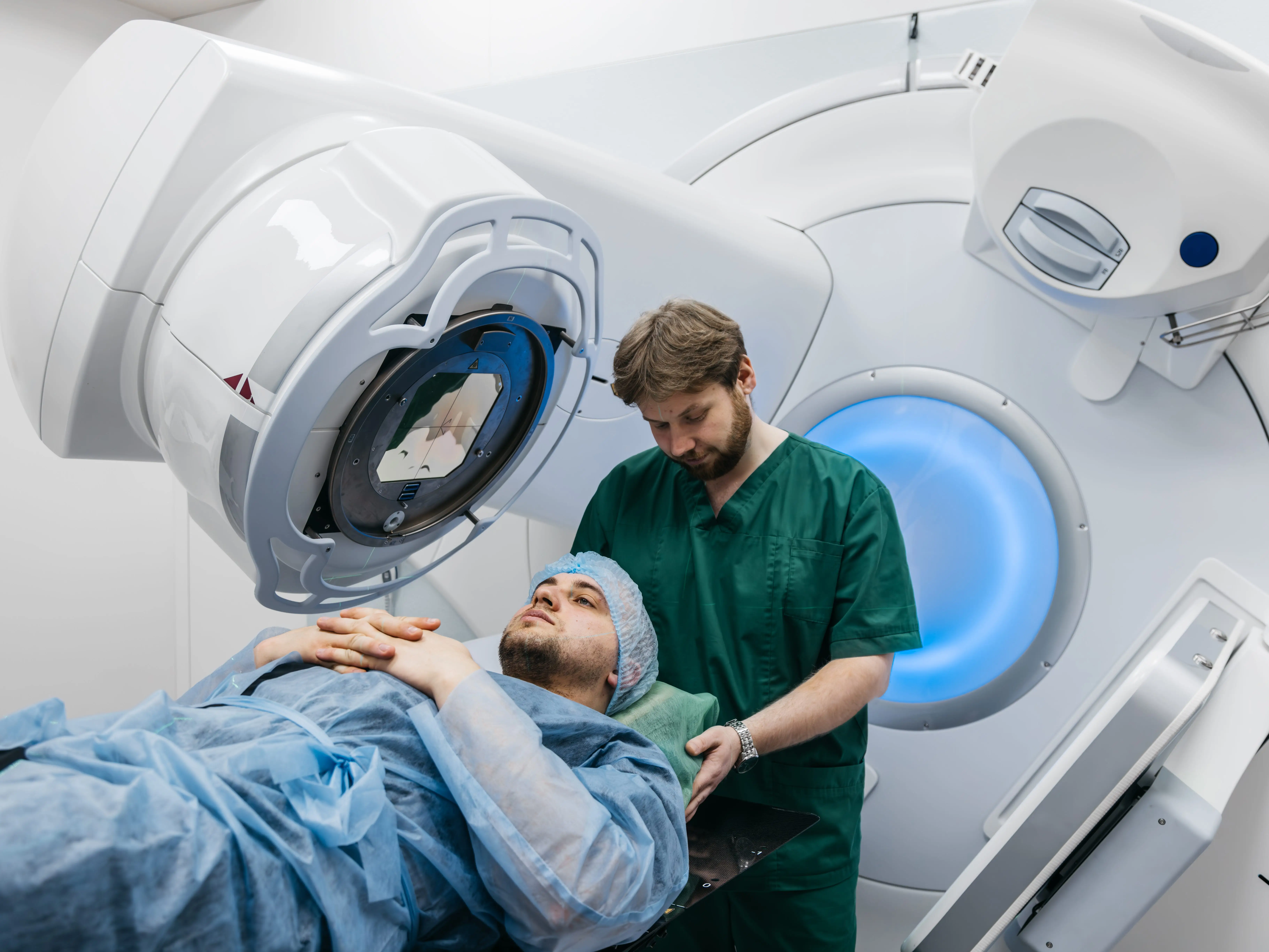 Healthcare worker and patient